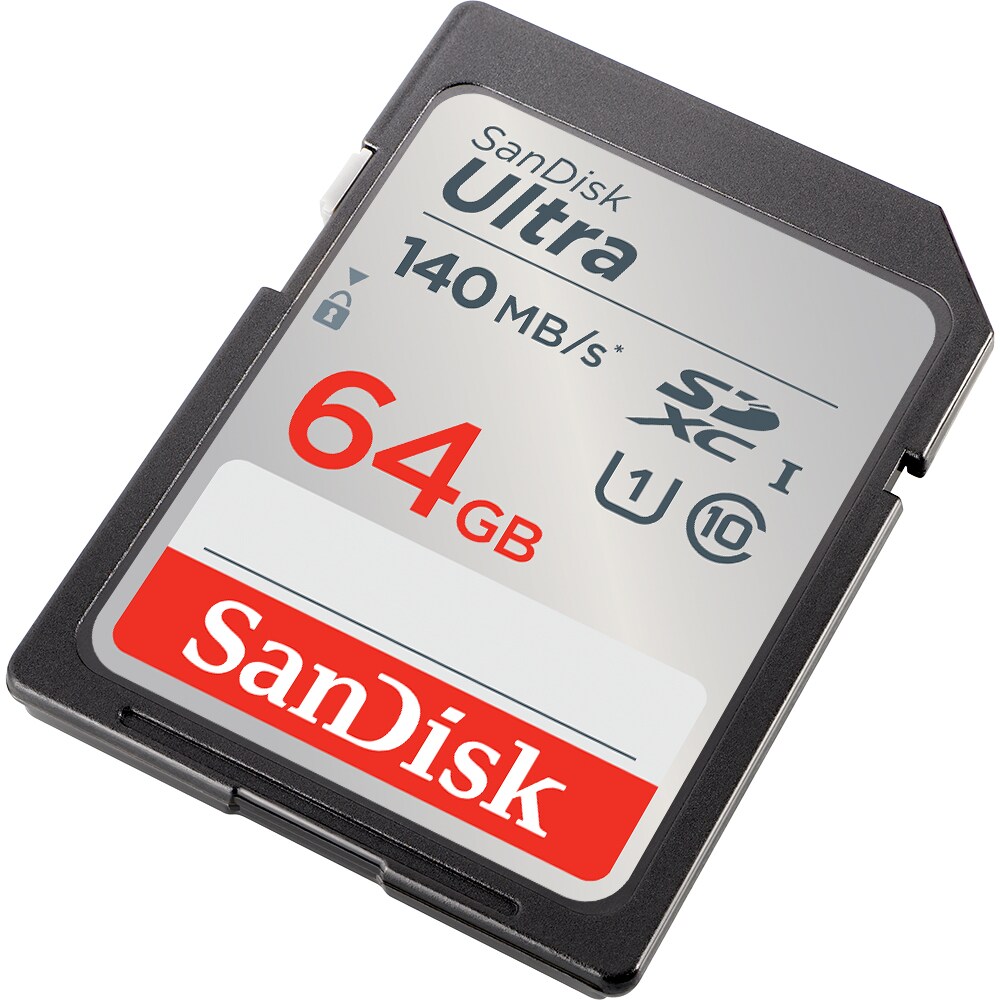 SanDisk Ultra 64 GB SDXC Speicherkarte (2022) bis 140 MB/s, C10