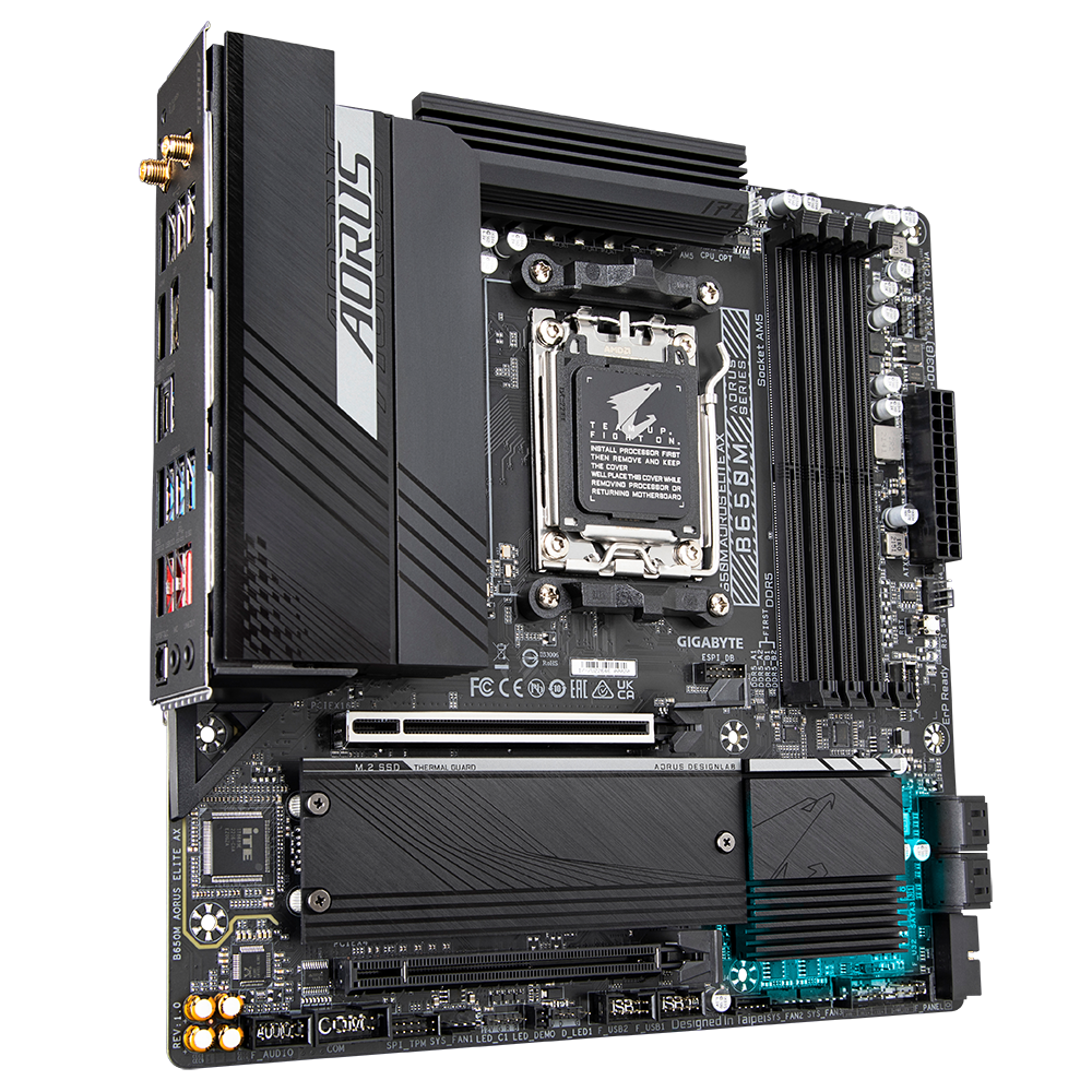 GIGABYTE B650M AORUS ELITE AX mATX Mainboard Sockel AM5 HDMI/USB-C/M.2/WIFI6E