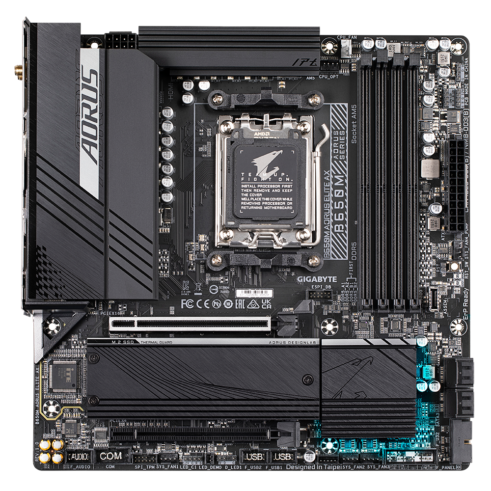 GIGABYTE B650M AORUS ELITE AX mATX Mainboard Sockel AM5 HDMI/USB-C/M.2/WIFI6E