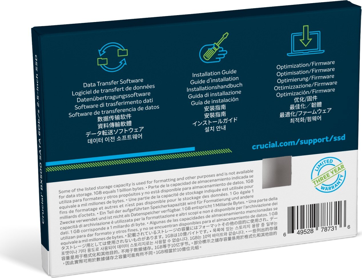 Crucial BX500 SATA SSD 500 GB 3D NAND 2.5zoll