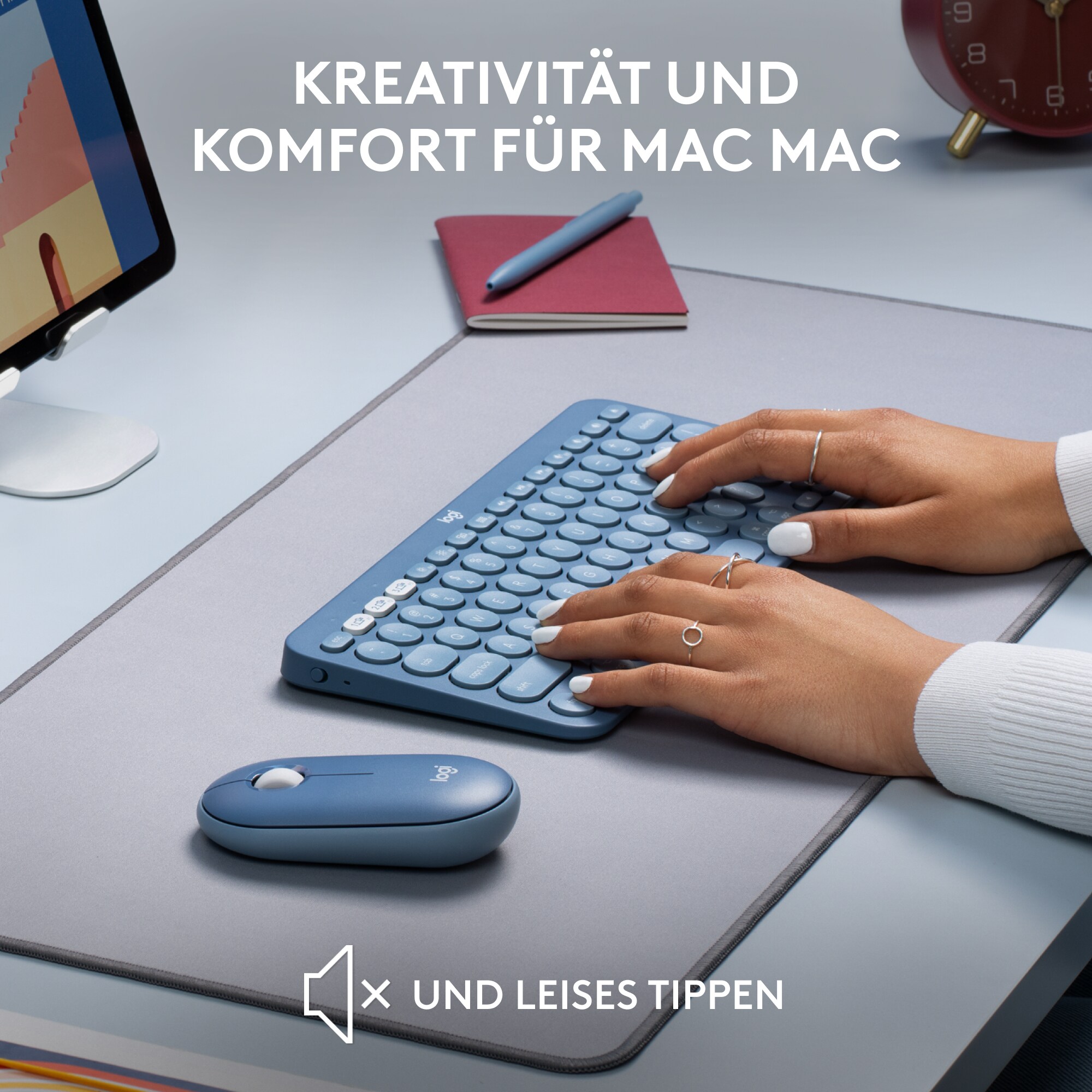 Logitech K380 für Mac Kabellose Tastatur blau