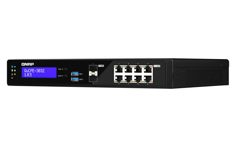 QNAP QuCPE-3032-C3558R-8G 8 x 2.5GbE RJ45, 2 x 10GbE SFP+ Netzwerkvirtualisierun