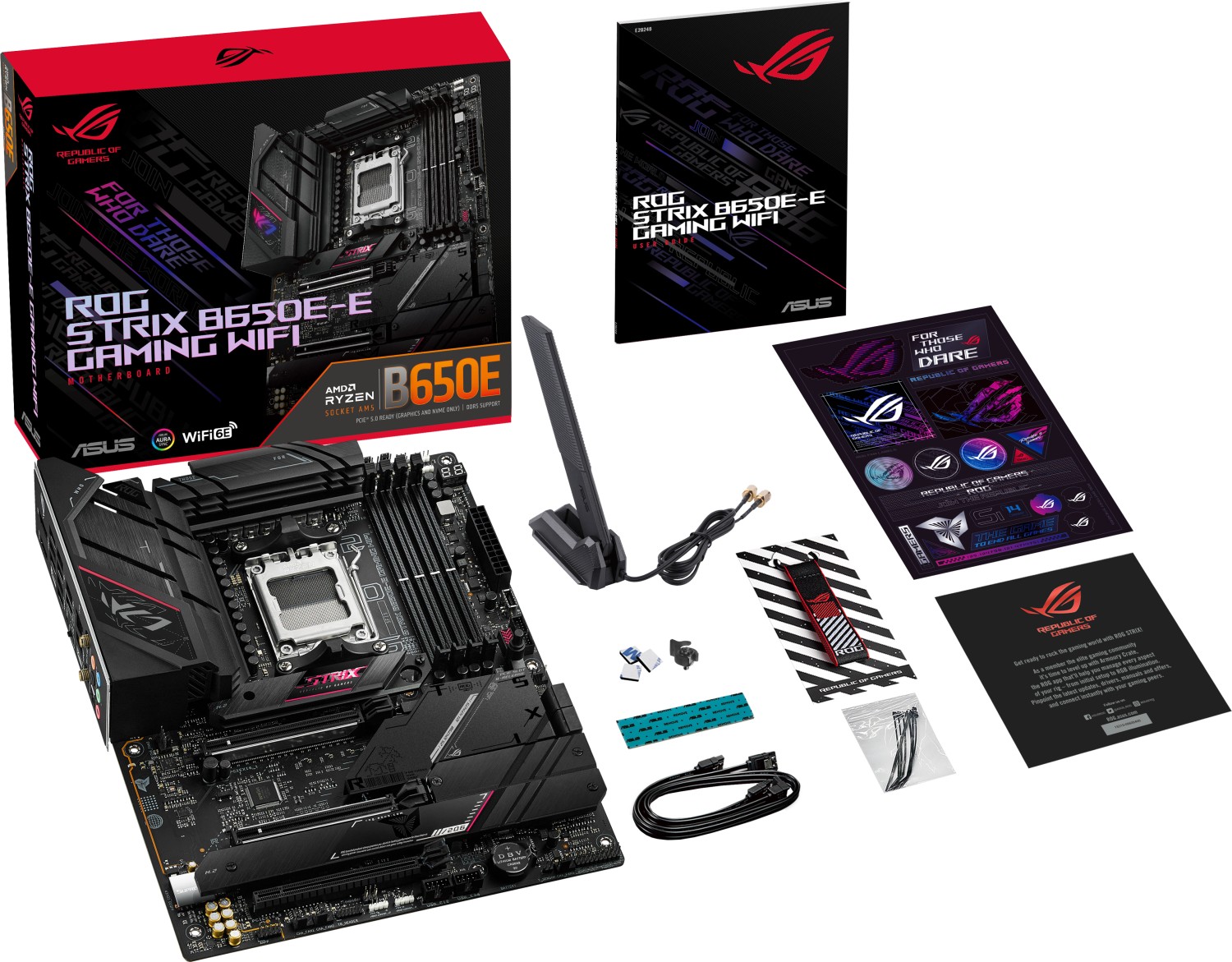 ASUS ROG STRIX B650E-E GAMING WIFI ATX Mainboard Sockel AM5 M.2/USB3.2-C/DP/HDMI