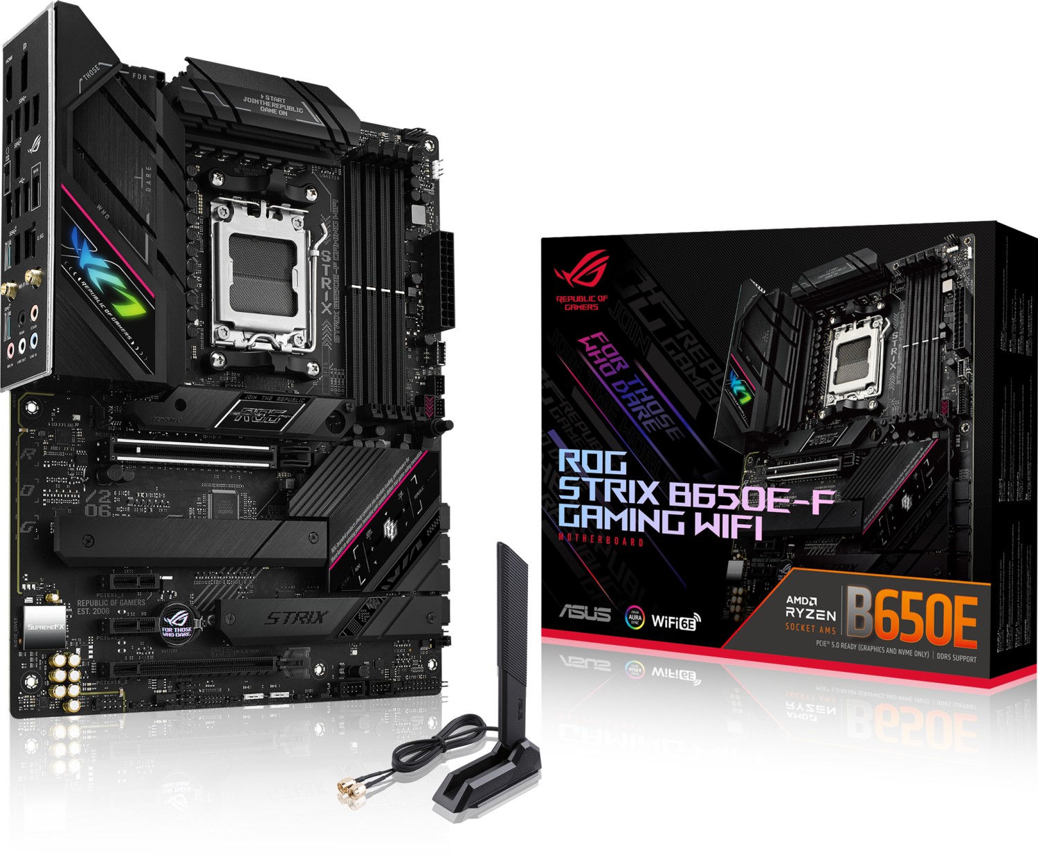 ASUS ROG STRIX B650E-F GAMING WIFI ATX Mainboard Sockel AM5 M.2/USB3.2-C/DP/HDMI