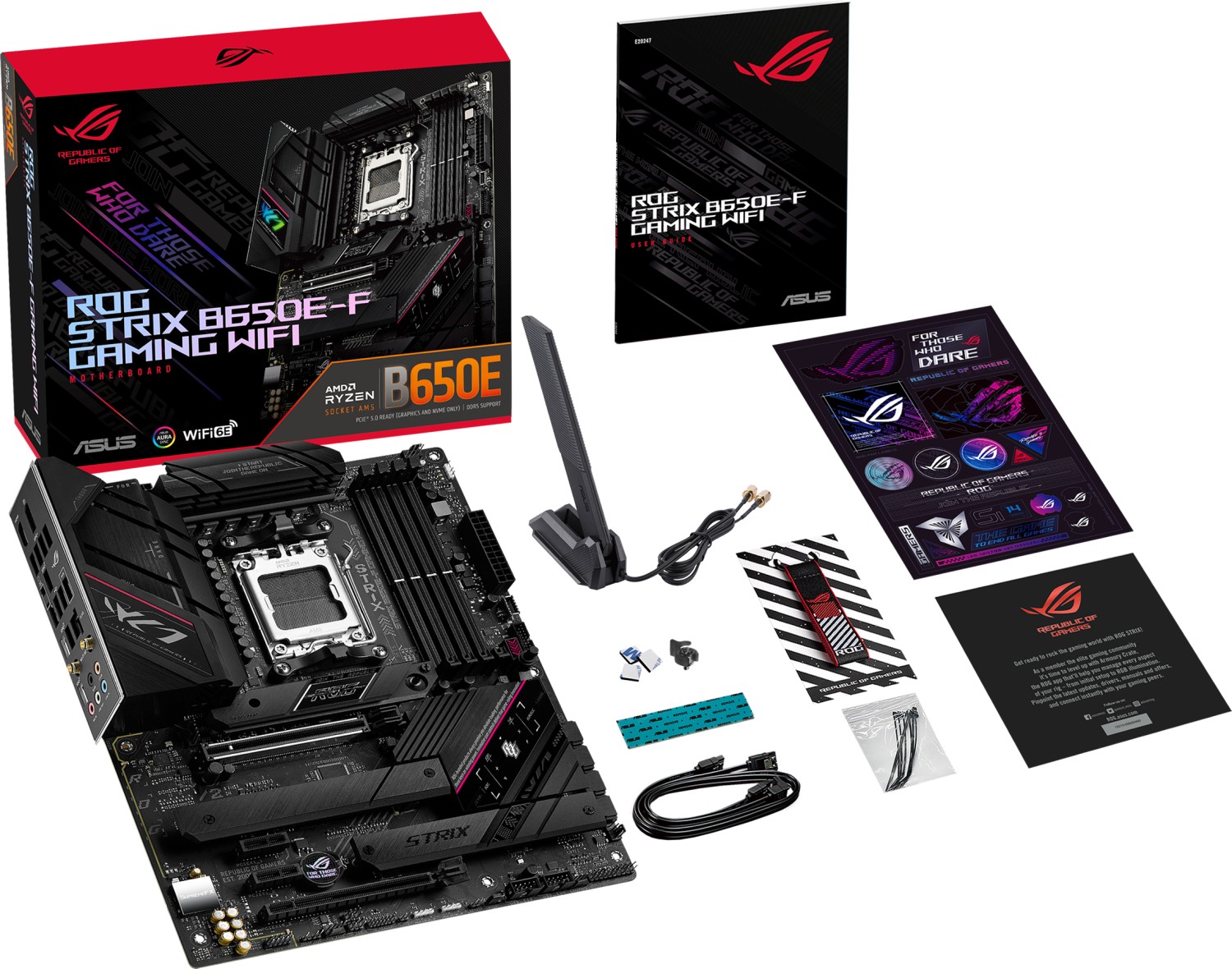 ASUS ROG STRIX B650E-F GAMING WIFI ATX Mainboard Sockel AM5 M.2/USB3.2-C/DP/HDMI