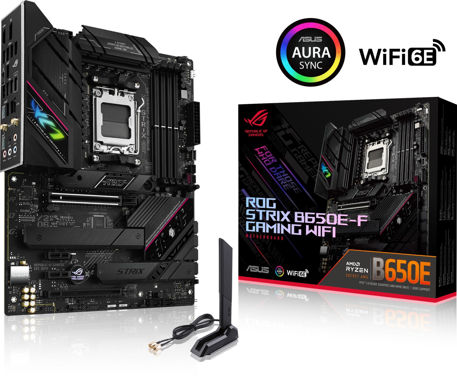 ASUS ROG STRIX B650E-F GAMING WIFI ATX Mainboard Sockel AM5 M.2/USB3.2-C/DP/HDMI