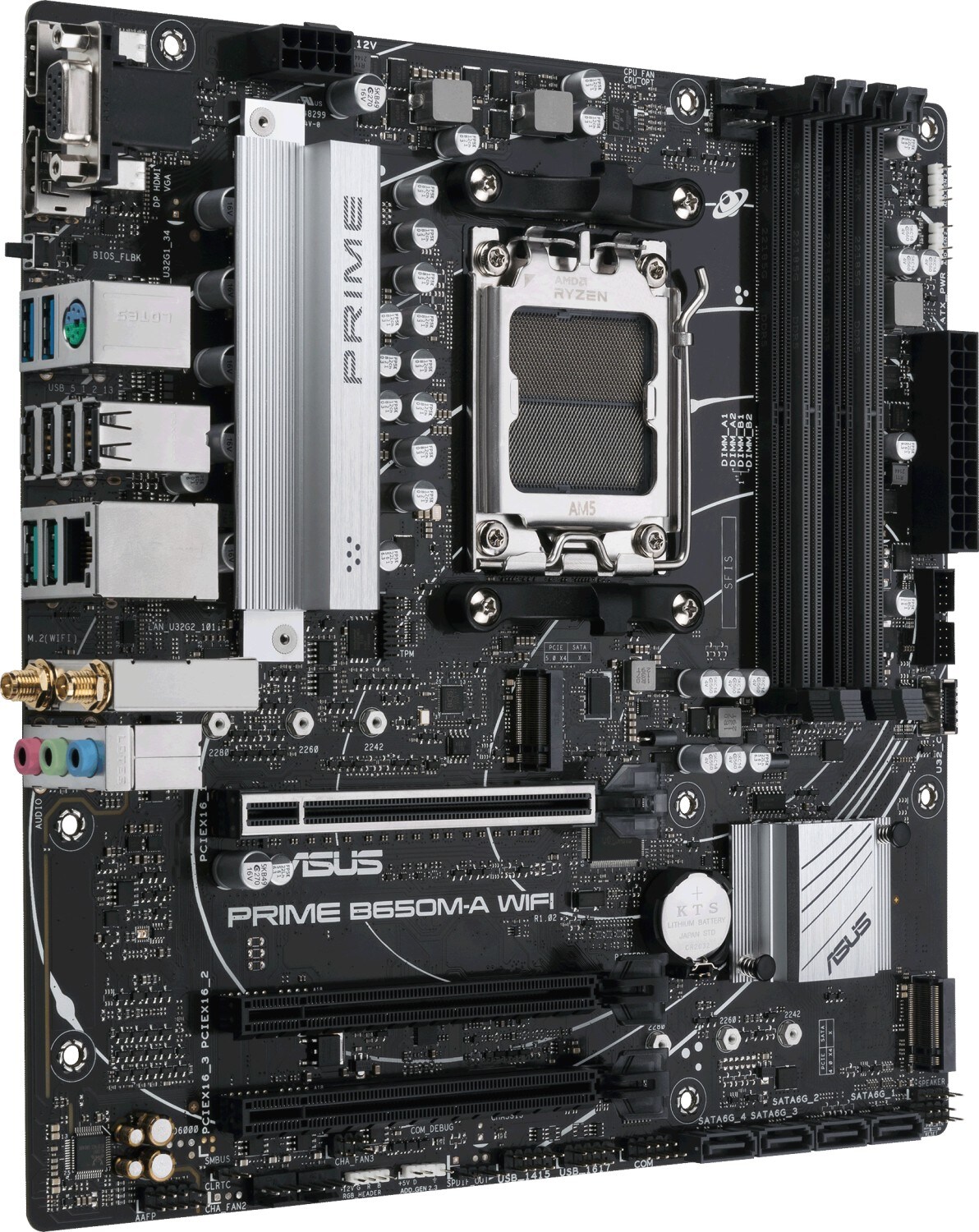 ASUS PRIME B650M-A WIFI mATX Mainboard Sockel AM5 M.2/USB3.2 Typ C/HDMI/DP/VGA