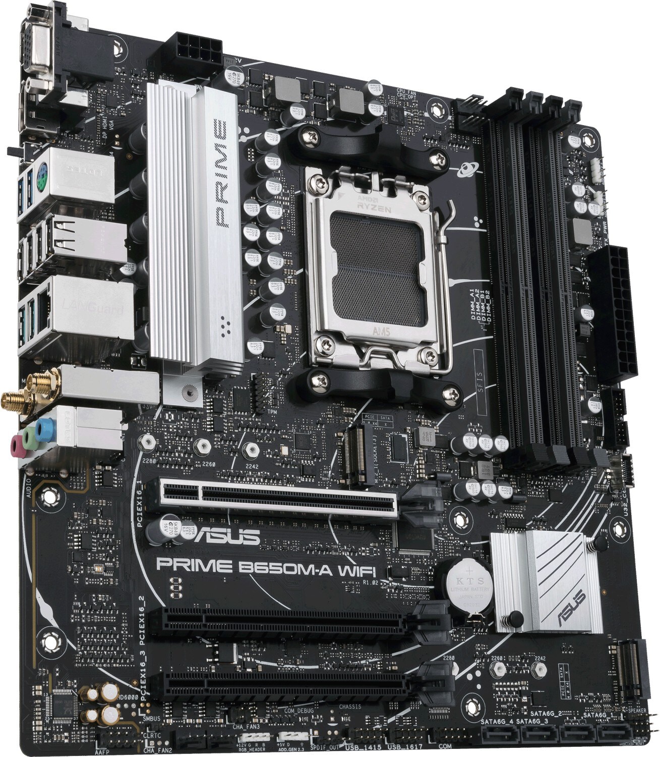 ASUS PRIME B650M-A WIFI mATX Mainboard Sockel AM5 M.2/USB3.2 Typ C/HDMI/DP/VGA