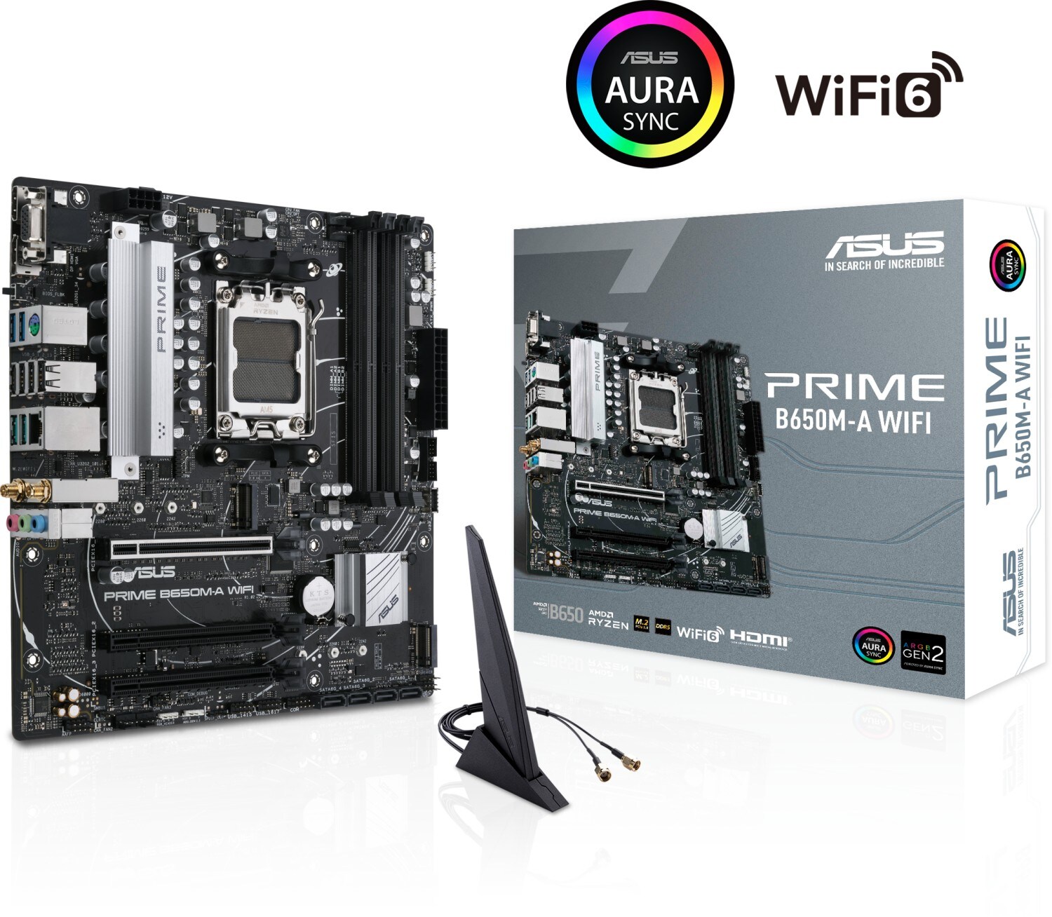 ASUS PRIME B650M-A WIFI mATX Mainboard Sockel AM5 M.2/USB3.2 Typ C/HDMI/DP/VGA