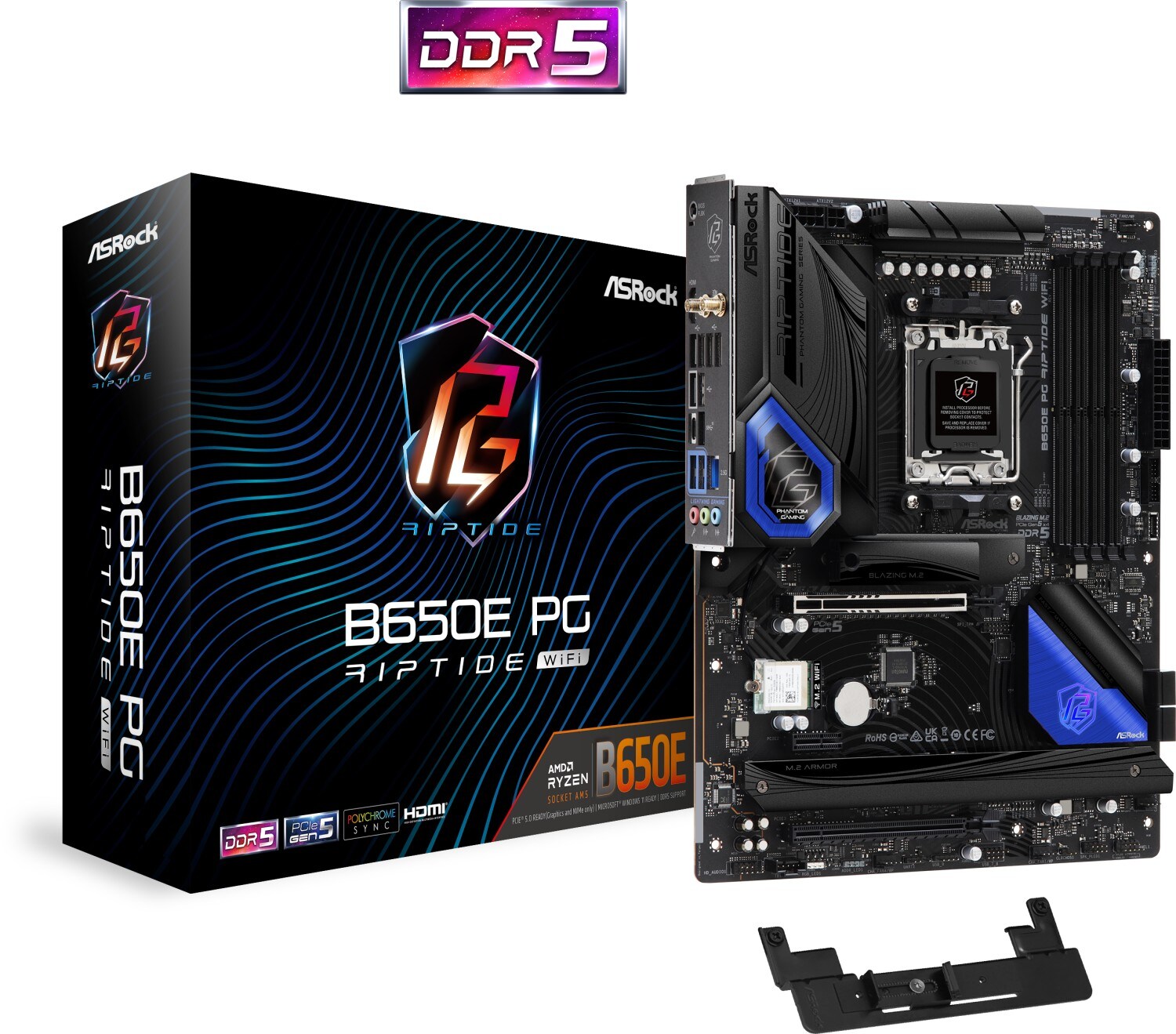 ASRock B650E PG RIPTIDE WIFI ATX Mainboard AM5 HDMI/M.2/BT/USB-C