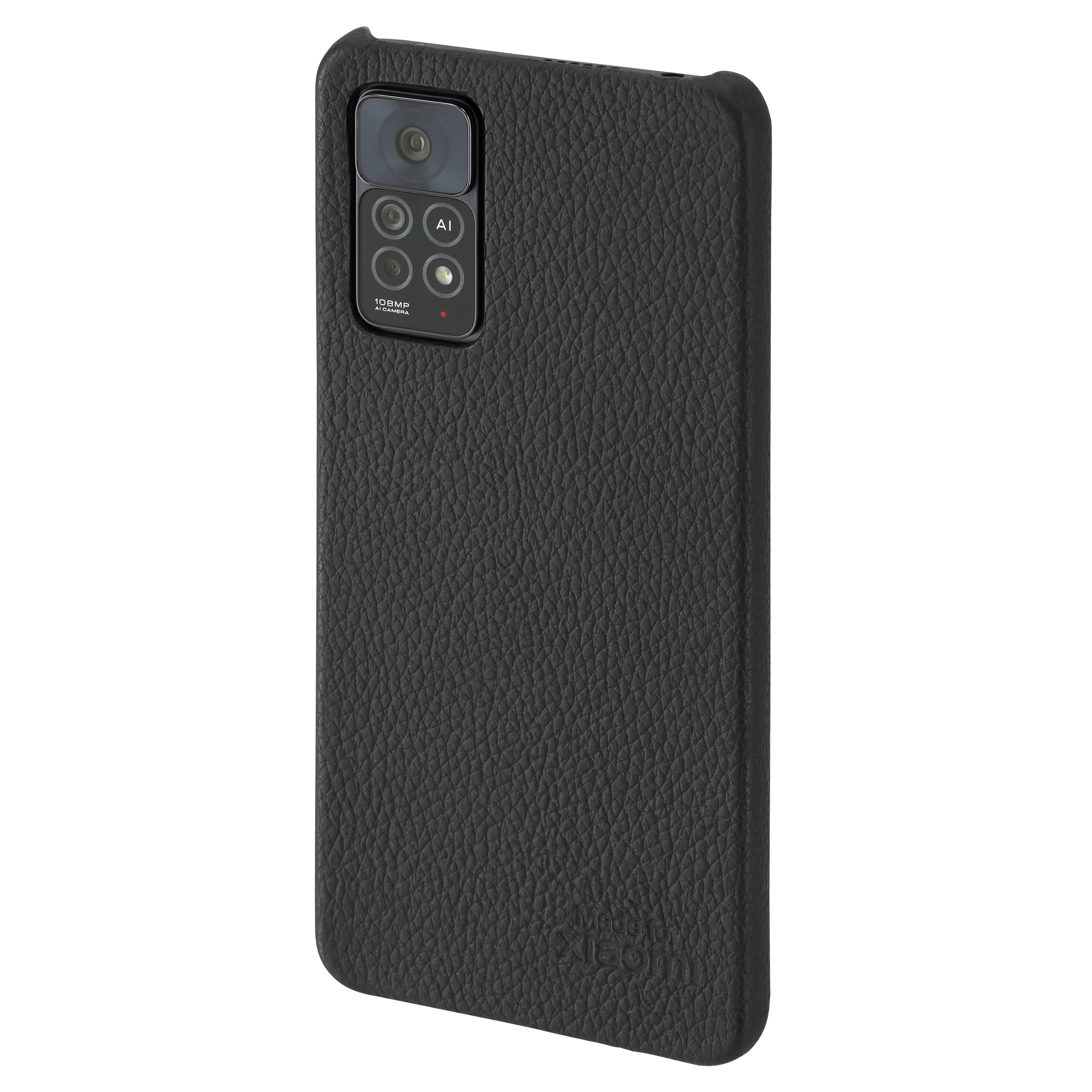 XIAOMI Lenny Echtleder Backcover für Xiaomi Redmi Note 11 Pro, Schwarz