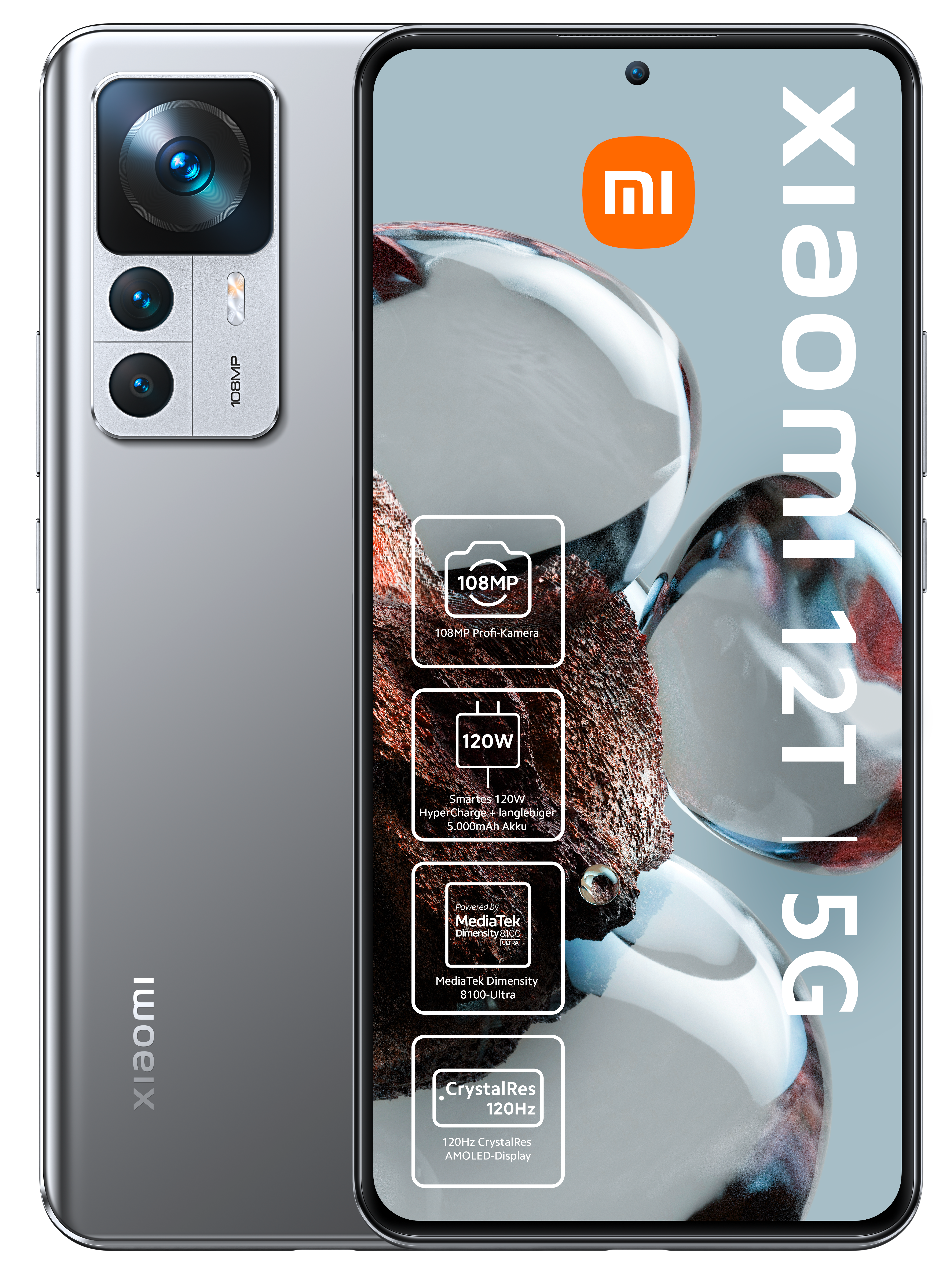 Xiaomi 12T 5G 8/256GB Dual-SIM Smartphone silver EU