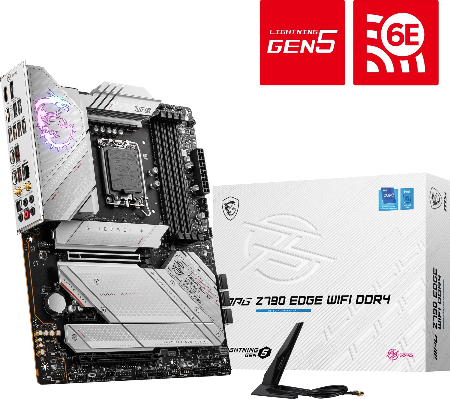 MSI MPG Z790 EDGE WIFI DDR4 ATX Mainboard Sockel 1700 M.2/WIFI/BT/LAN/HDMI/USB-C