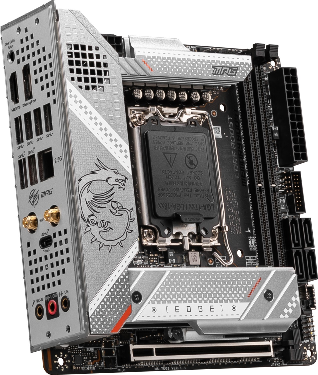 MSI MPG Z790I EDGE WIFI ATX Mainboard Sockel 1700 M.2/WIFI/BT/LAN/HDMI/USB-C