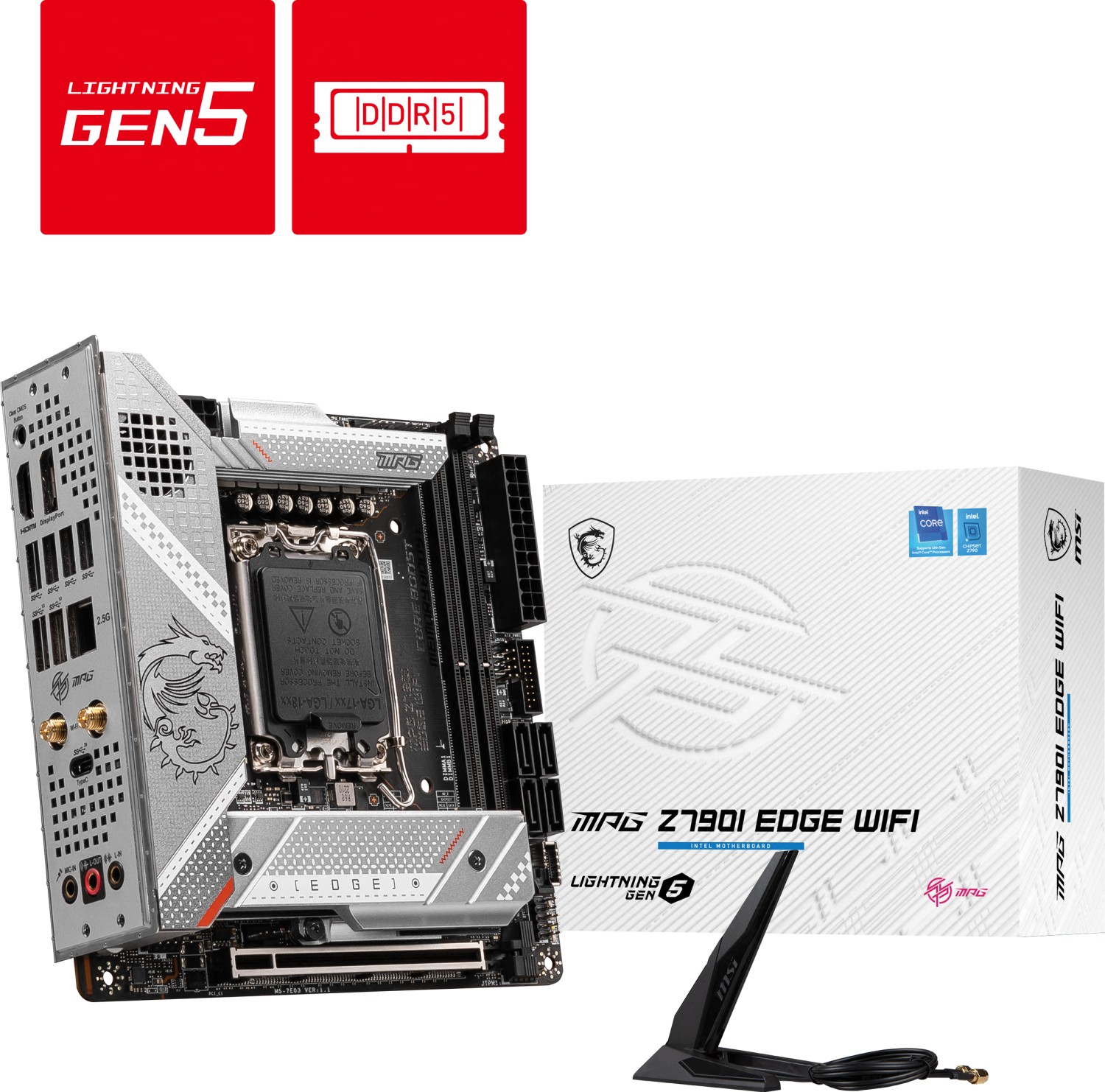 MSI MPG Z790I EDGE WIFI ATX Mainboard Sockel 1700 M.2/WIFI/BT/LAN/HDMI/USB-C