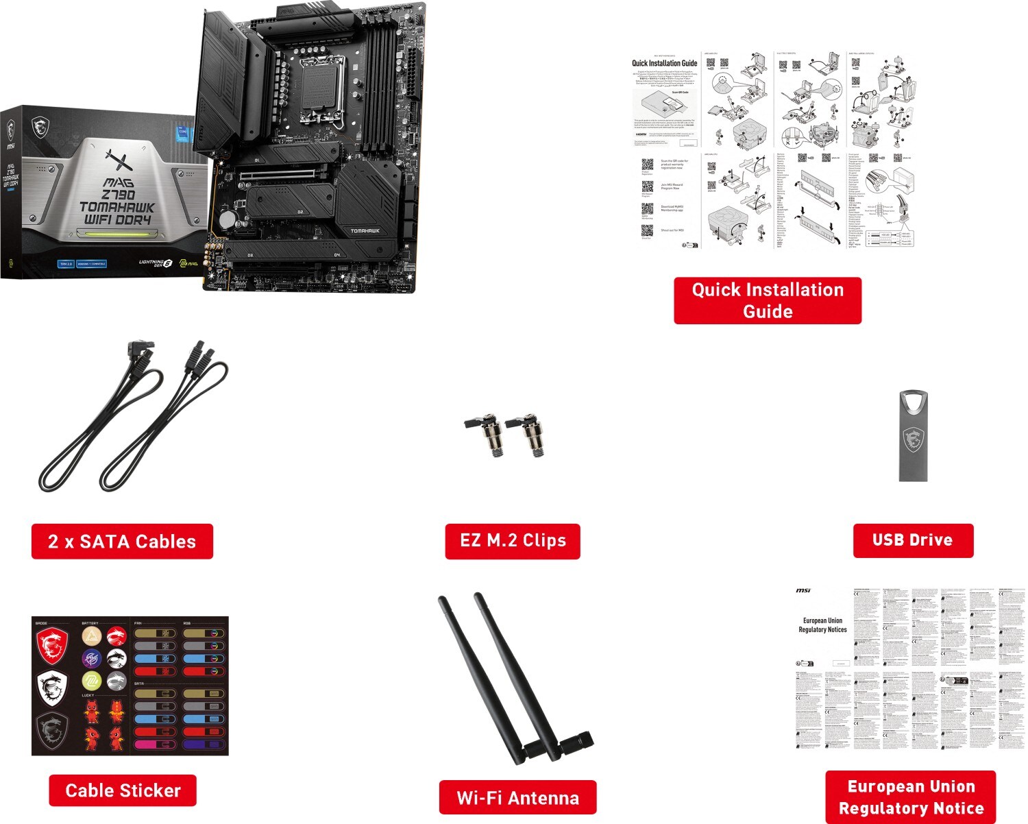 MSI MAG Z790 TOMAHAWK WIFI DDR4 ATX Mainboard Sockel 1700 WIFI/BT/DP/HDMI/USB-C