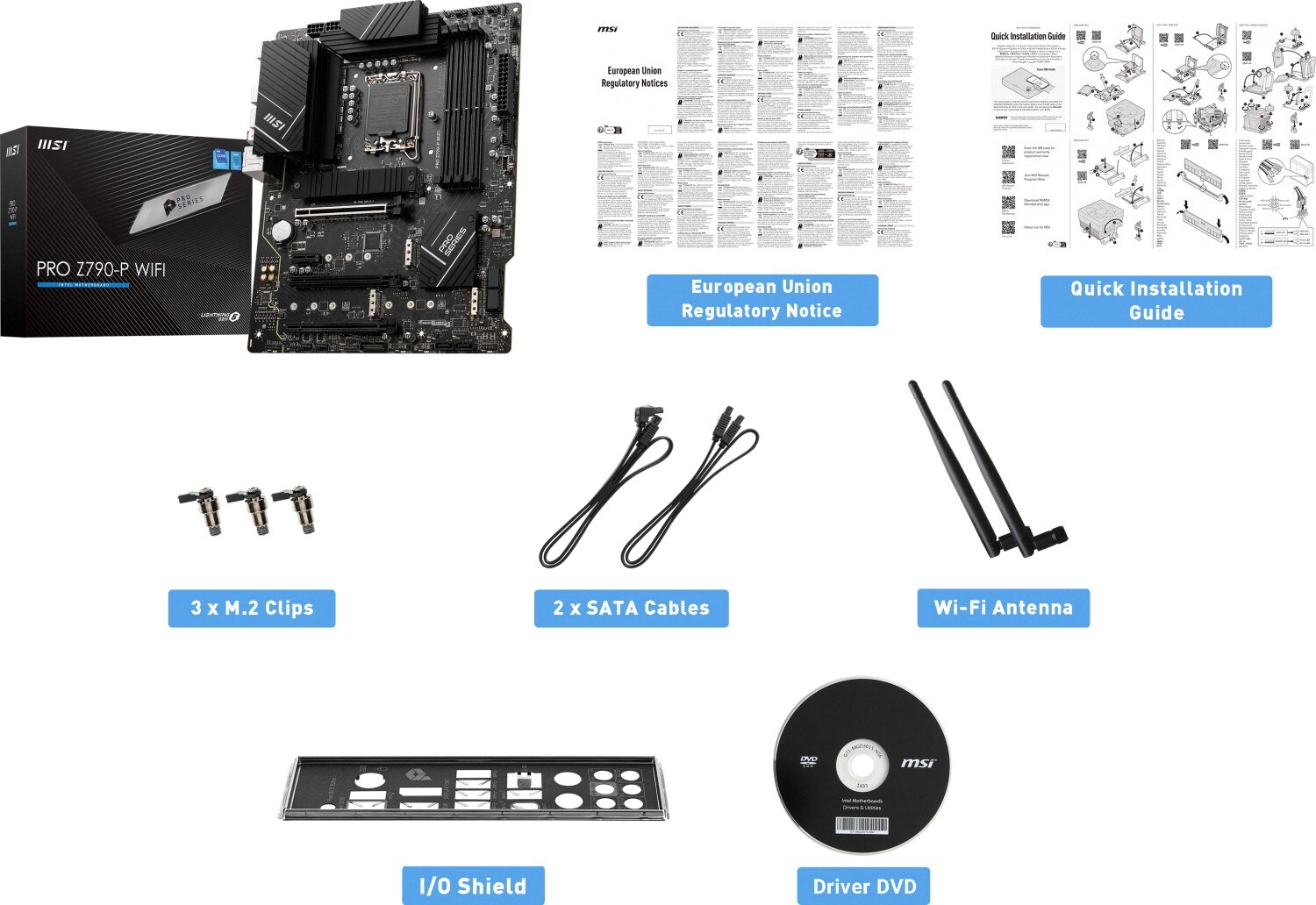 MSI PRO Z790-P WIFI ATX Mainboard Sockel 1700 WIFI/BT/M.2/LAN/HDMI/DP/USB-C