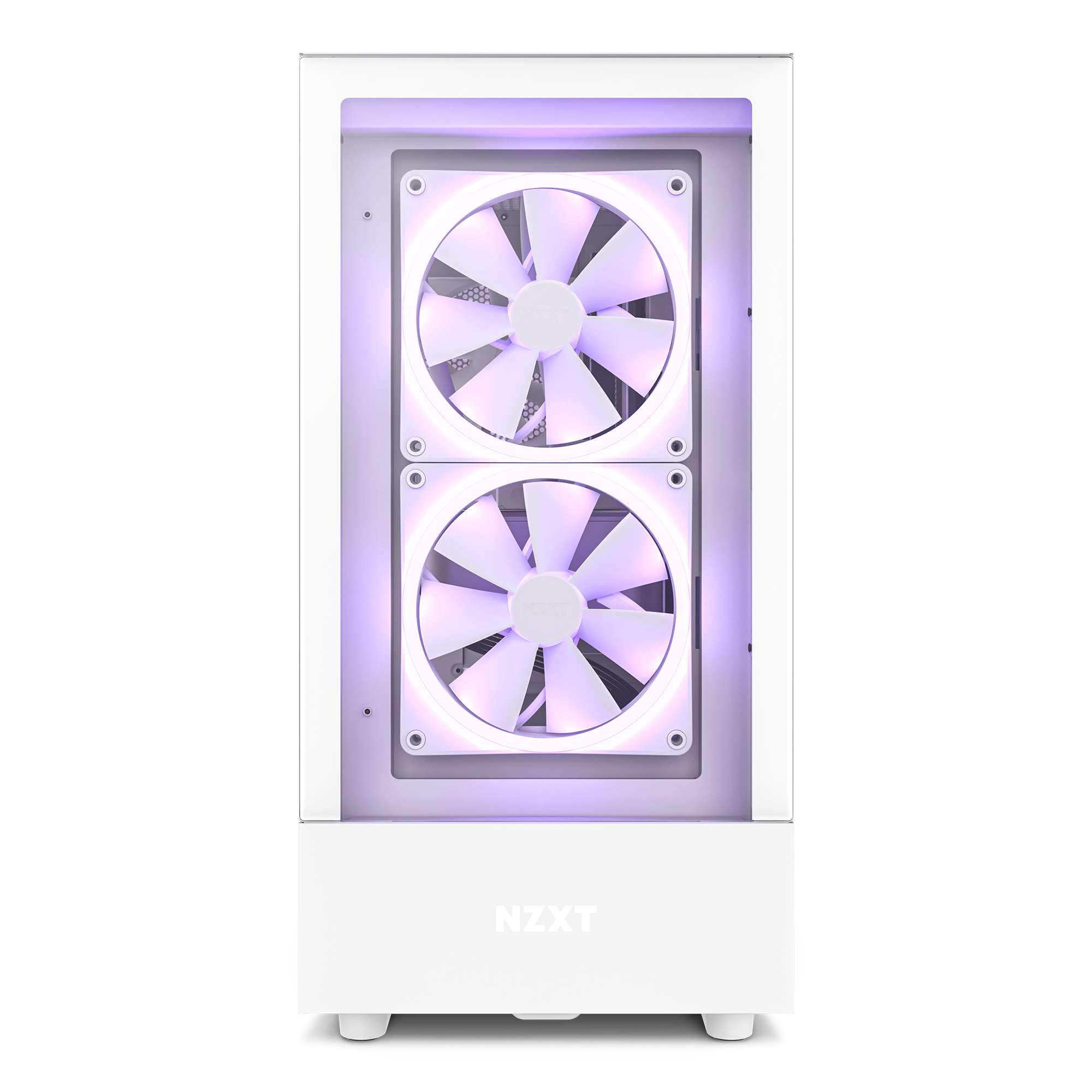 NZXT H5 Elite Midi Tower ATX Gehäuse weiss mit Sichtfenster und RGB, Glasfront