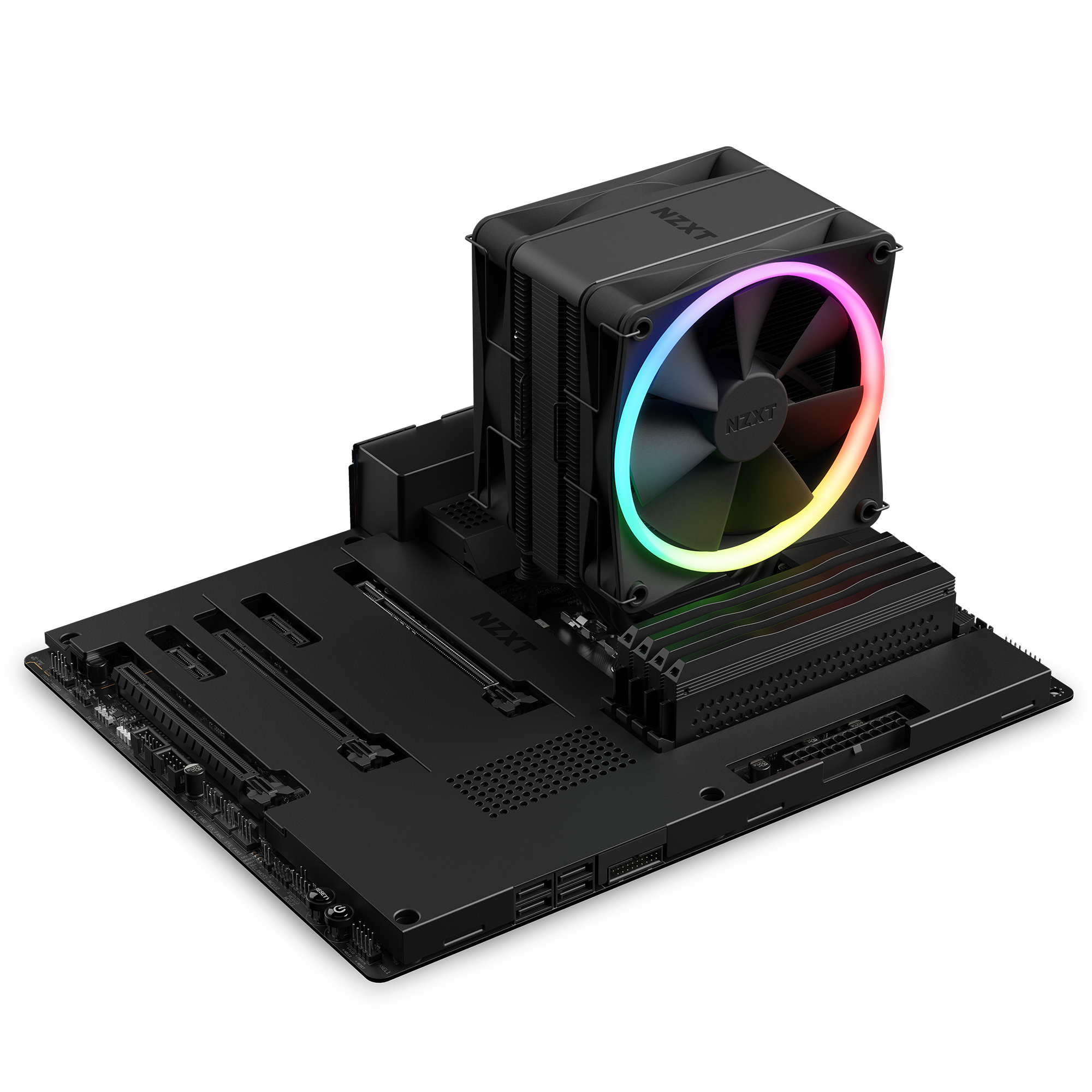 NZXT T120 RGB CPU Kühler für AMD und Intel CPU, 120 mm Lüfter, schwarz