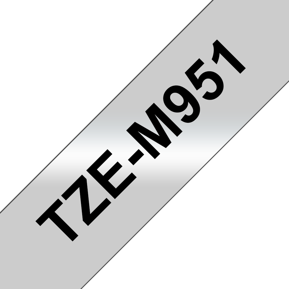 Brother TZe-M951 Schriftband, 24mm x 8m, schwarz auf silber (matt)