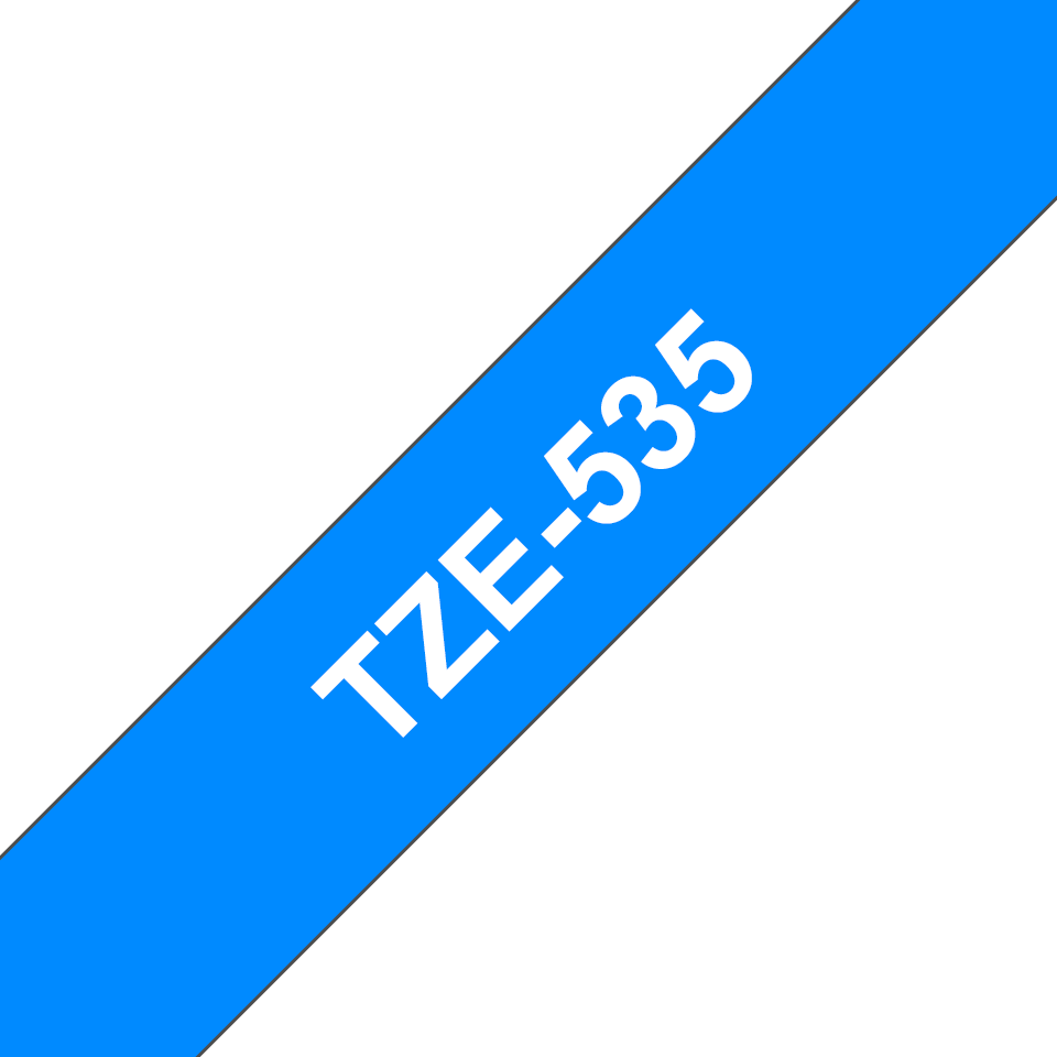 Brother TZe-535 Schriftband 12mm x 8m, weiss auf blau, selbstklebend