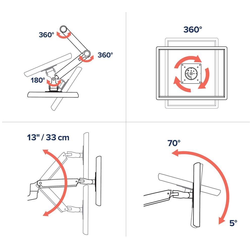 Ergotron 45-608-216 HX Monitorarm Tischhalterung weiß