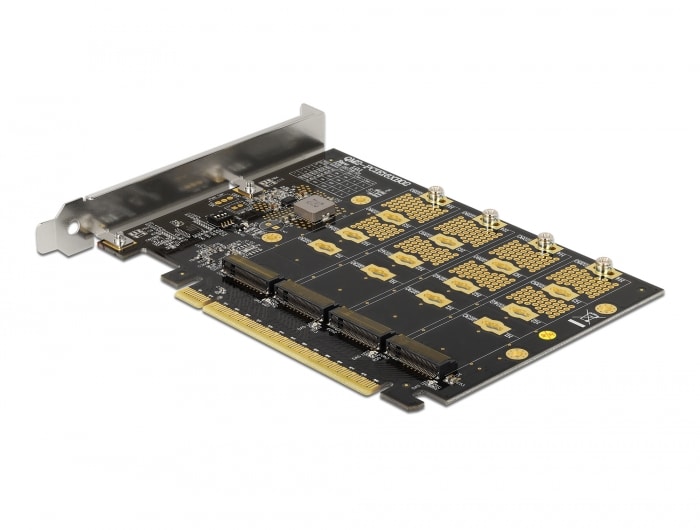 Delock PCI Express x16 Karte zu 4 x intern NVMe M.2 Key M - Bifurcation