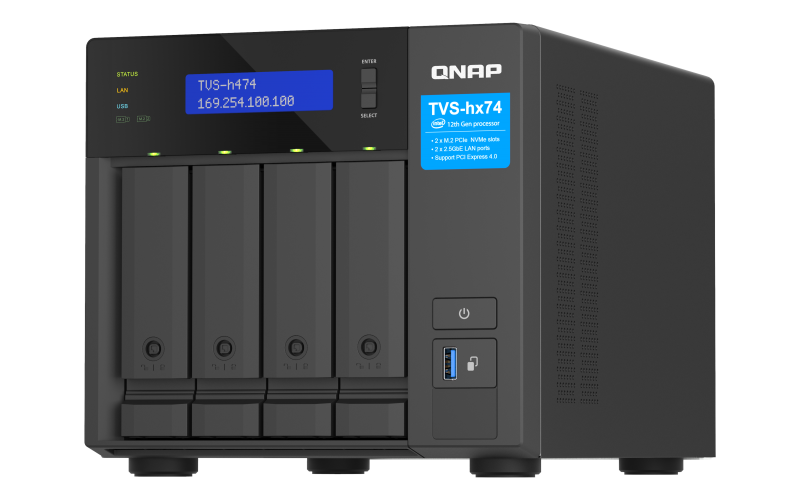 QNAP TVS-h474-PT-8G NAS System 4-Bay Intel Pentium G7400