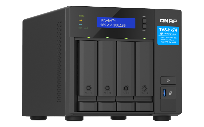 QNAP TVS-h474-PT-8G NAS System 4-Bay Intel Pentium G7400