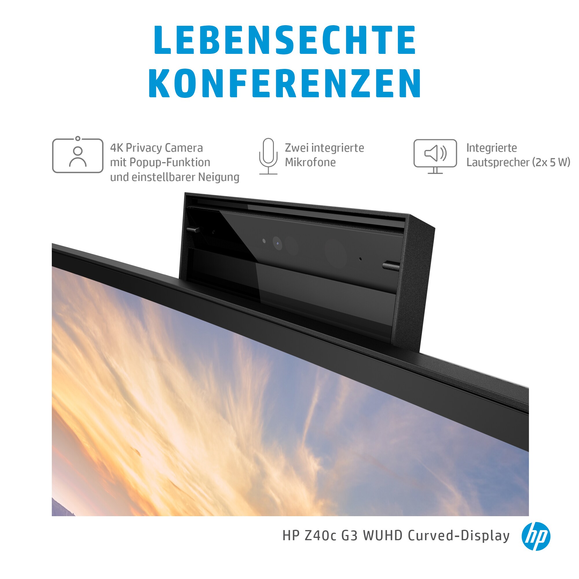 HP Z40c G3 101cm (39,7") WUHD Profi-Monitor Curved 21:9 IPS HDMI/DP/USB-C Webcam