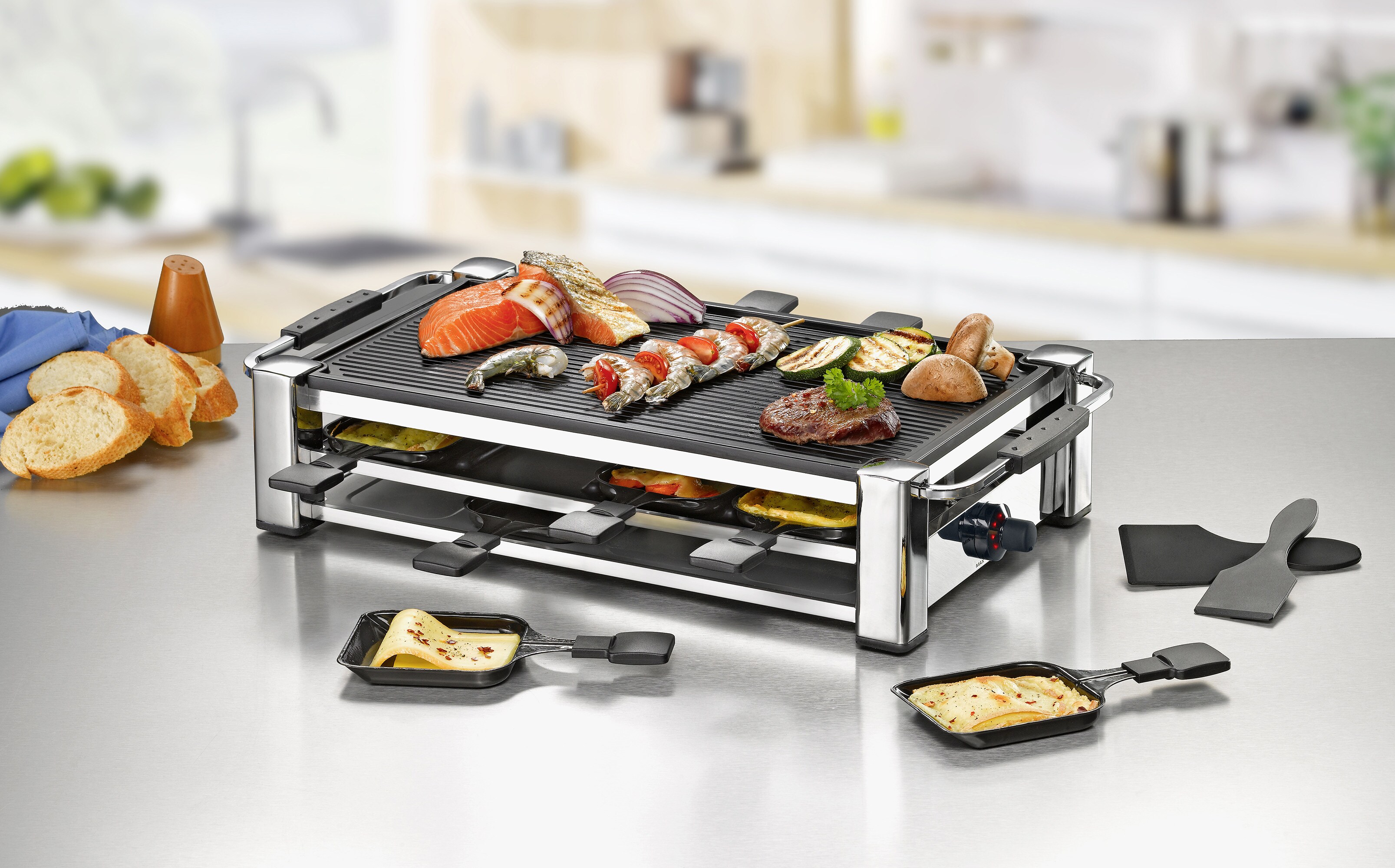 Rommelsbacher RCC 1500 Raclette-Grill Aluminium-Gehäuse