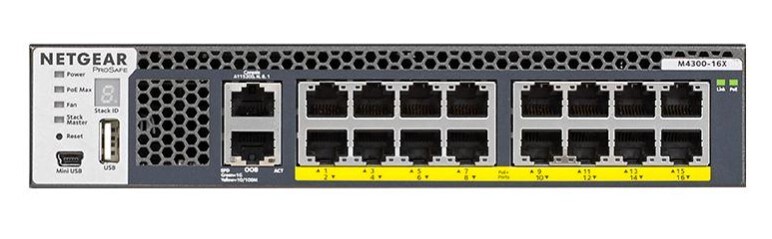 Netgear M4300-16X - Switch managed 16 x 100/1000/2.5G/5G/10GBase-T (PoE+)