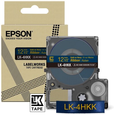 *Epson C53S654002 Schriftband LK-4HKK Satinband 12mmx5m gold/marineblau