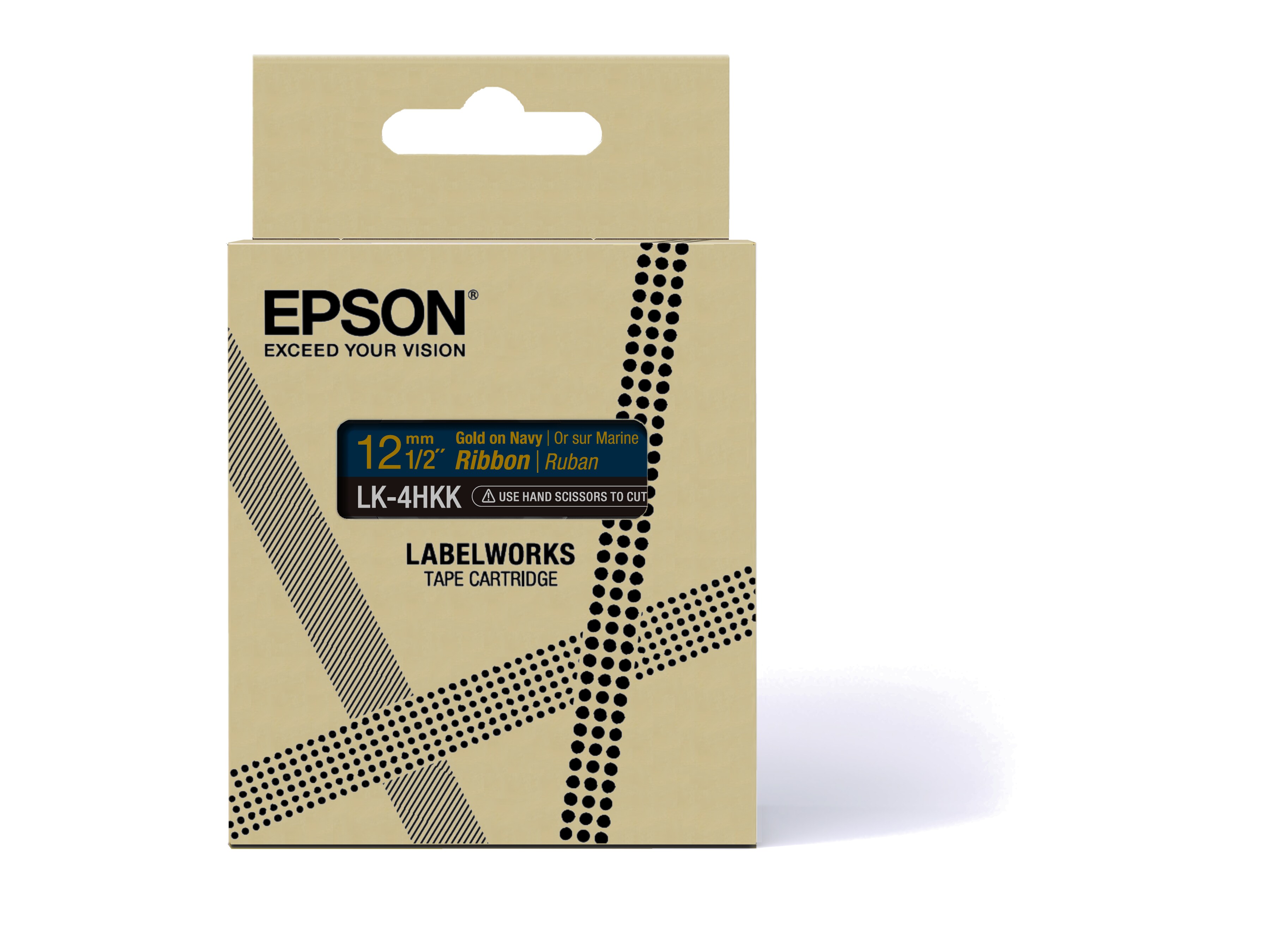 *Epson C53S654002 Schriftband LK-4HKK Satinband 12mmx5m gold/marineblau