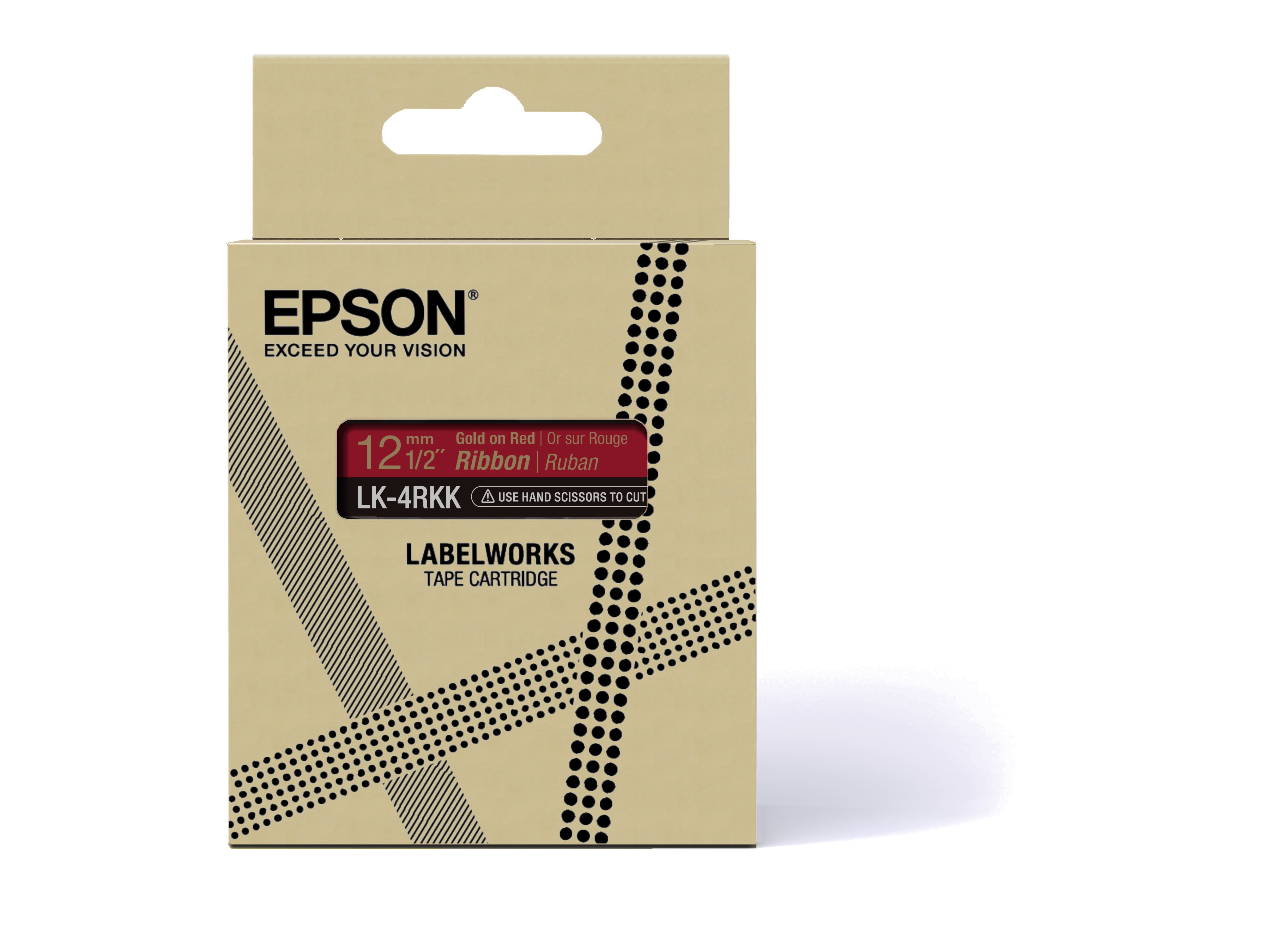 *Epson C53S654031 Schriftband LK-4PBK Satinband 12mmx5m schwarz/pink