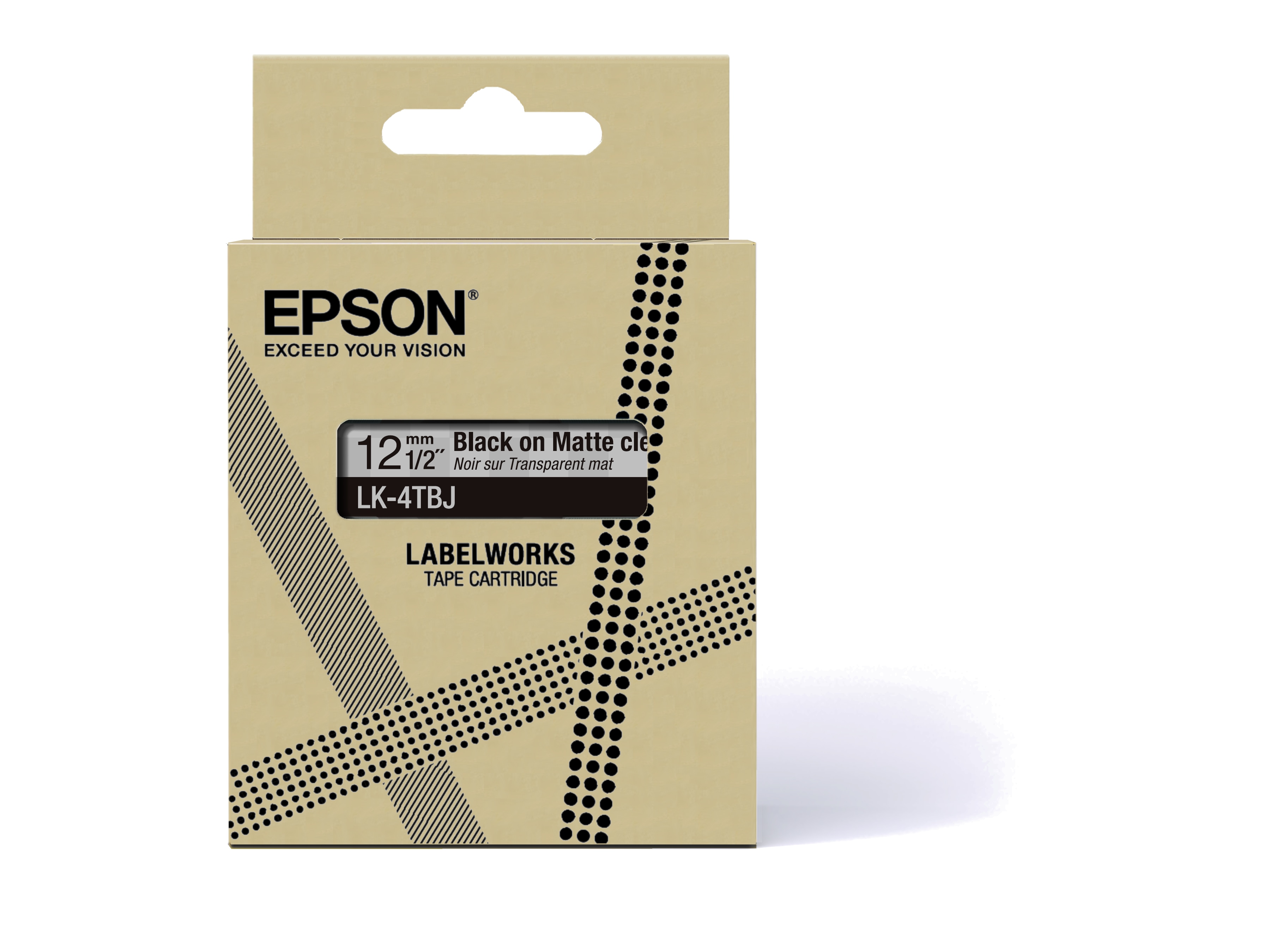 Epson C53S672065 Schriftband LK-4TBJ Matt 12mm x 8m schwarz auf weiß