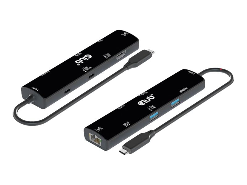 Club 3D USB4 Gen3x2 Typ-C, 6-in-1 Hub HDMI 8K60Hz oder 4K120Hz, 2xUSB Typ-A 100W