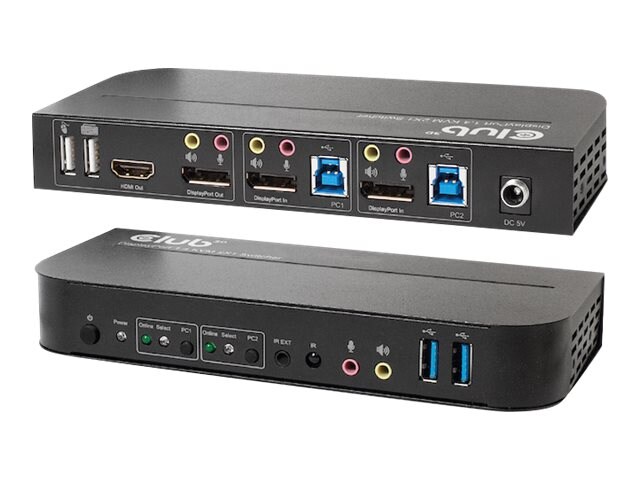 Club 3D DisplayPort/HDM KVM Switch auf Dual DisplayPort 4K 60Hz