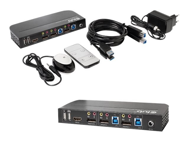 Club 3D DisplayPort/HDM KVM Switch auf Dual DisplayPort 4K 60Hz