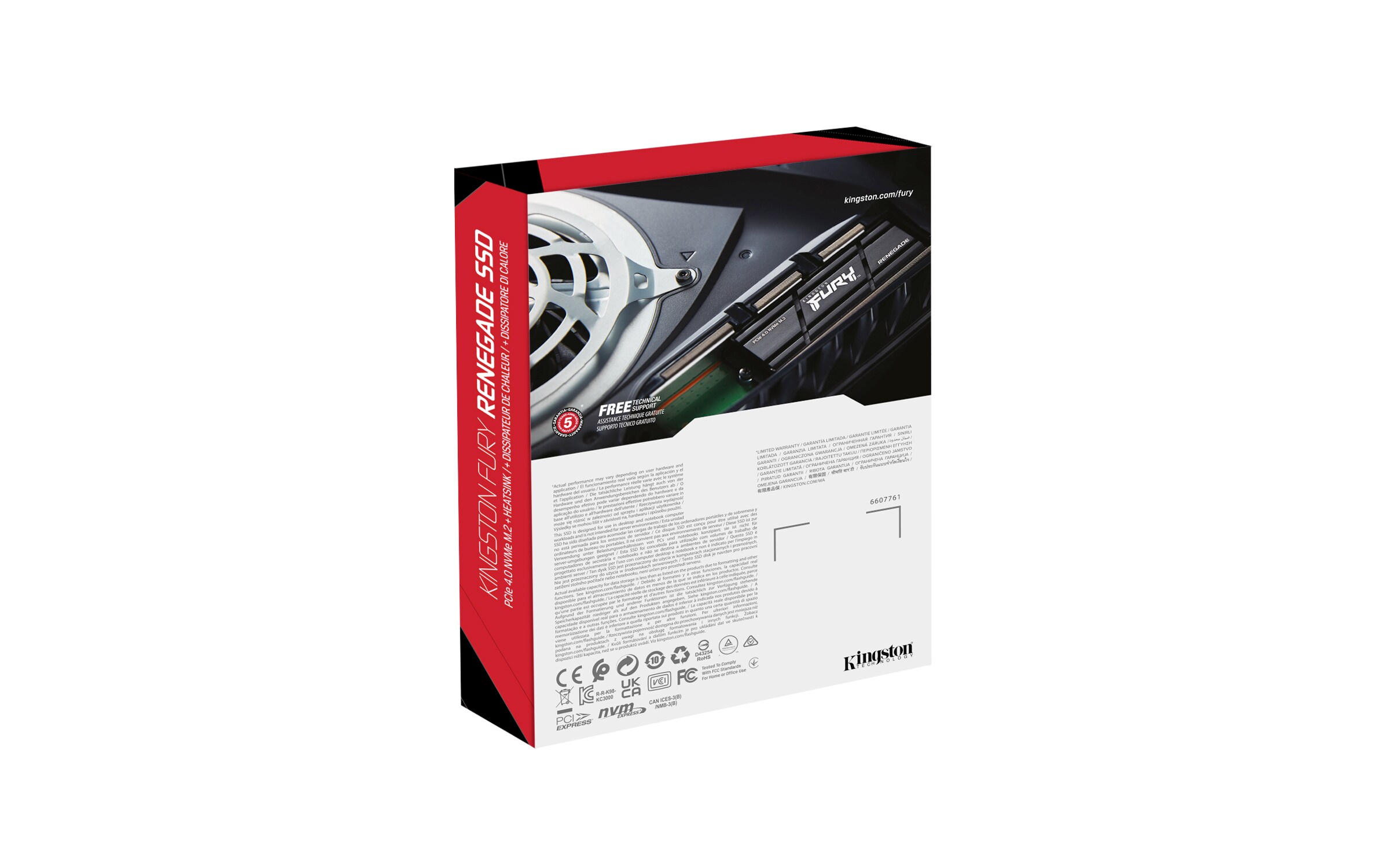 Kingston FURY Renegade NVMe SSD 512 GB M.2 2280 TLC PCIe 4.0 mit Kühlkörper