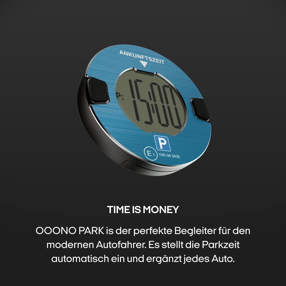 OOONO® Park elektrische Parkscheibe fürs Auto I vollautomatische
