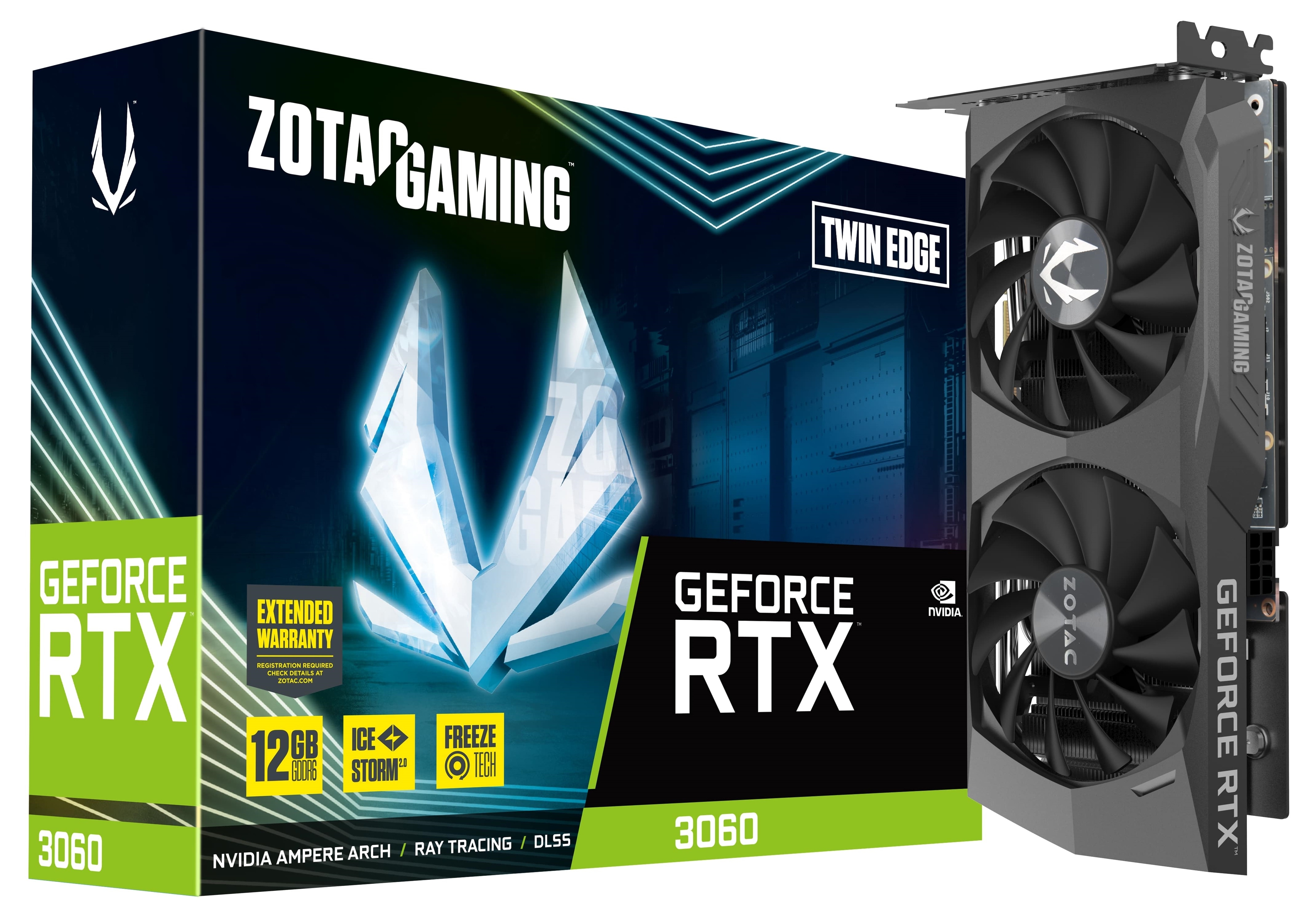 ZOTAC GAMING GeForce RTX 3060 Twin Edge 12GB GDDR6 Grafikkarte 3xDP/HDMI