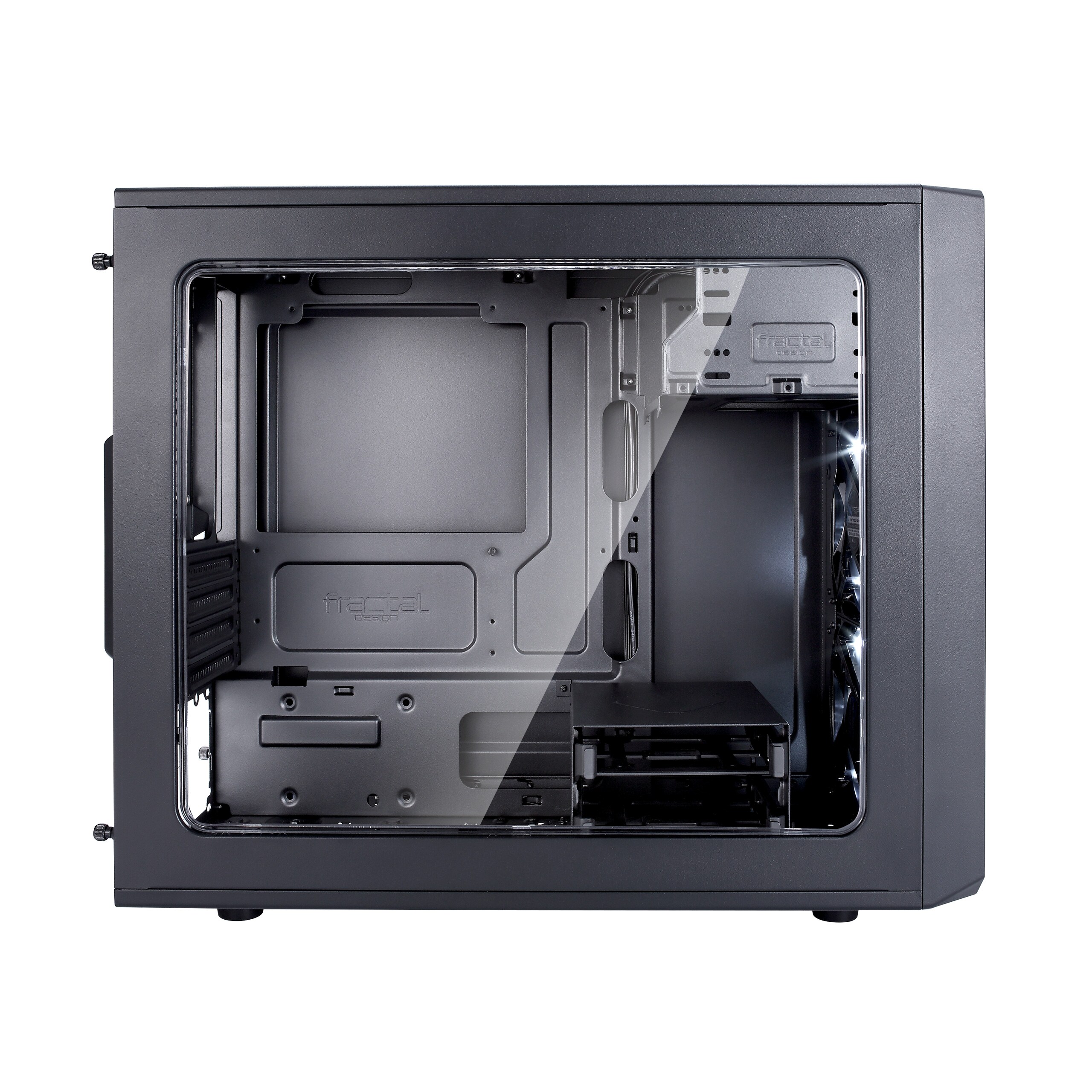 Fractal Design Focus G Mini ATX Gaming Gehäuse mit Seitenfenster, schwarz