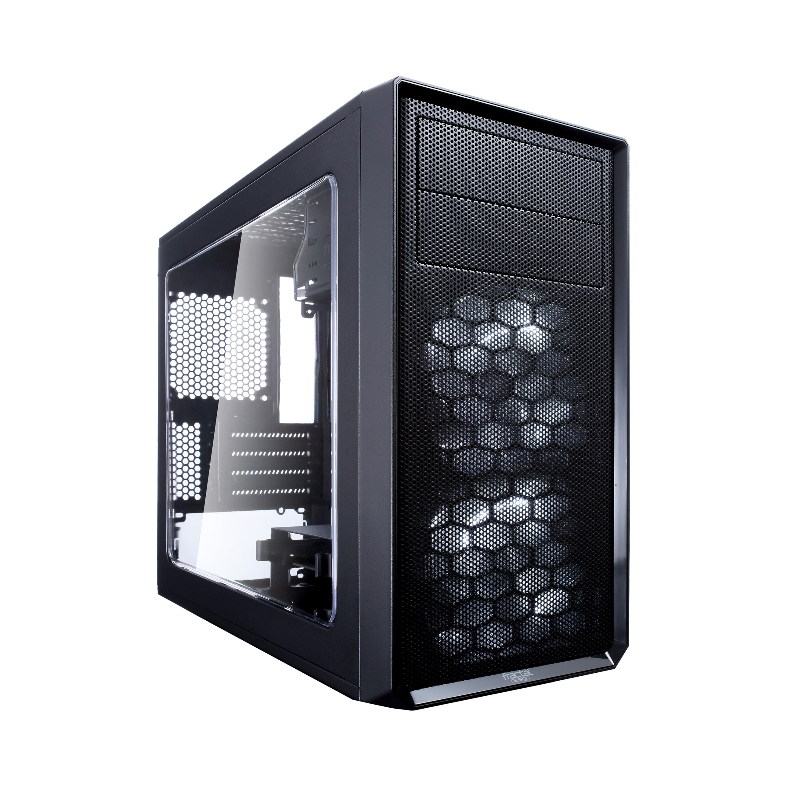 Fractal Design Focus G Mini ATX Gaming Gehäuse mit Seitenfenster, schwarz