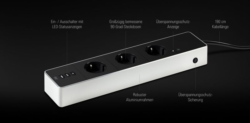 Eve Energy Strip 3xSteckdosenleiste für Apple HomeKit mit Verbrauchsmessung