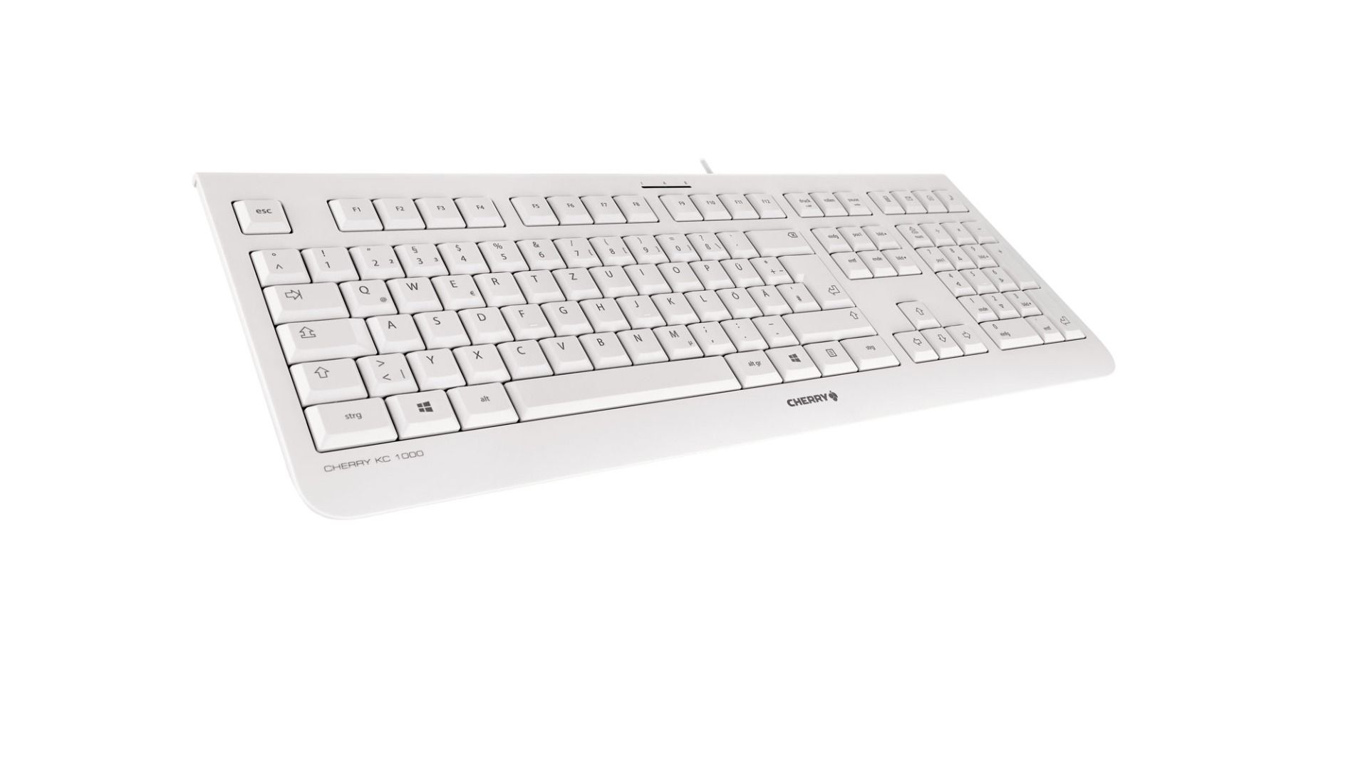 Cherry KC 1000 Keyboard US Layout mit Euro Symbol USB weiß-grau