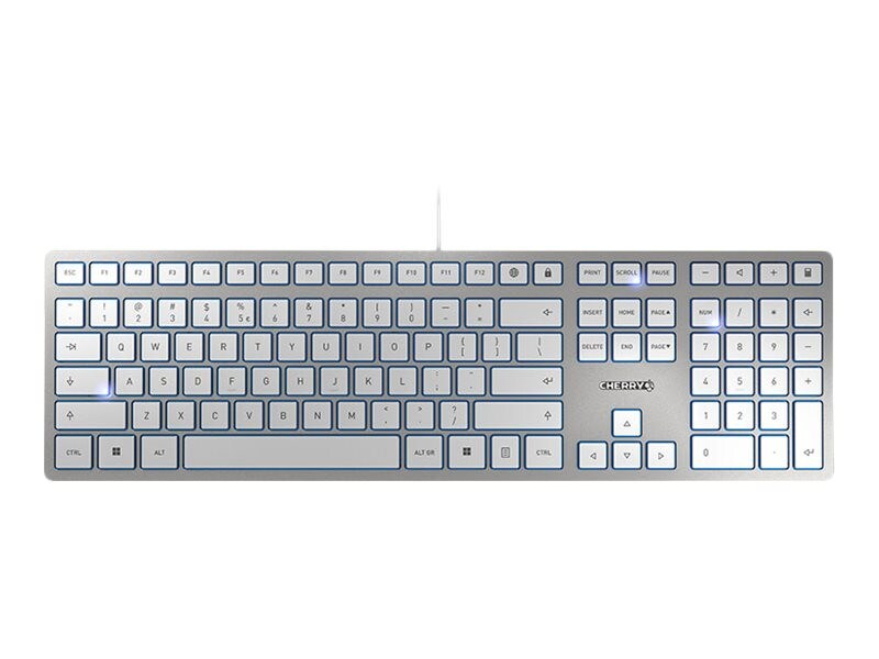 Cherry KC 6000 Slim Keyboard US Layout mit Euro Symbol USB silber