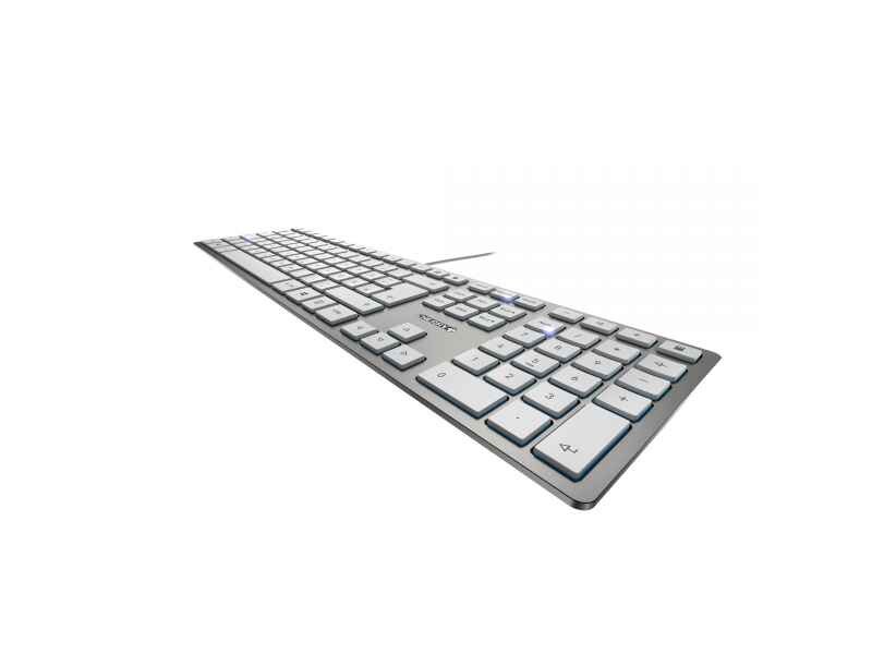 Cherry KC 6000 Slim Keyboard US Layout mit Euro Symbol USB silber