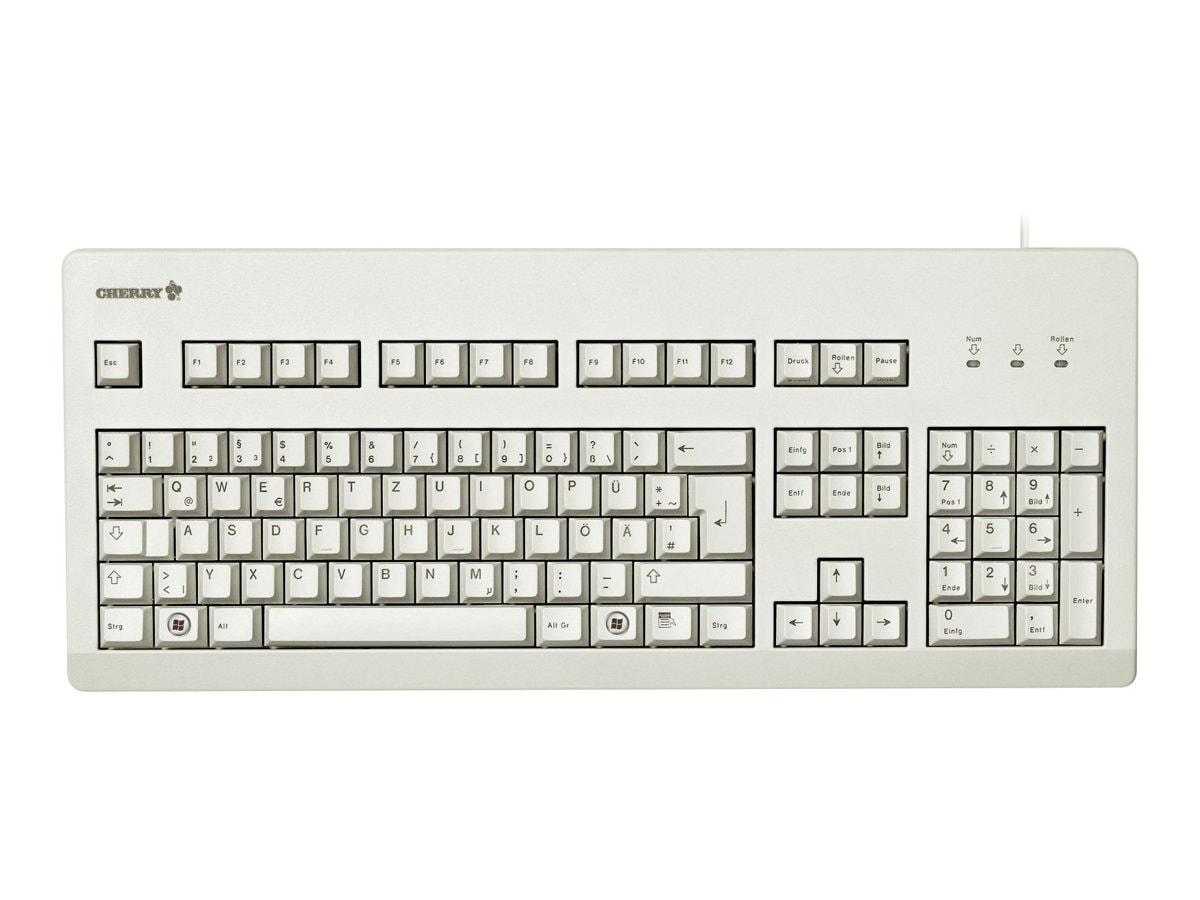 Cherry G80-3000 Kabelgebundene Tastatur US Layout mit Euro Symbol USB hellgrau