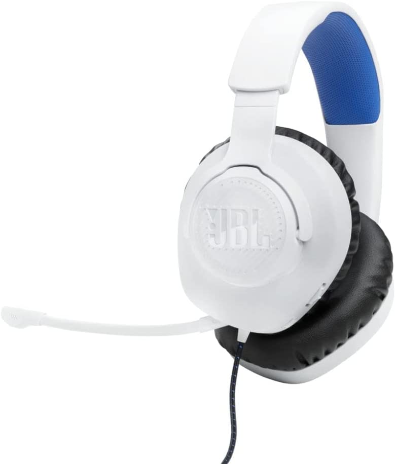 JBL Quantum 100P Over-Ear-Gaming-Headset, Weiß/Blau